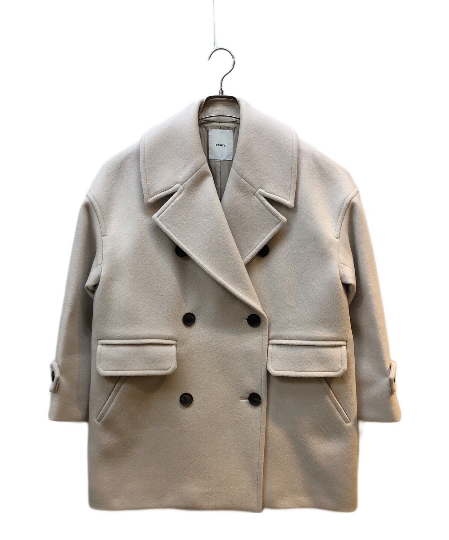 【ebure】VERY掲載＊スーパー100s ビーバーメルトンPコート 36 ebure スーパー100SビーバーメルトンPコート 36