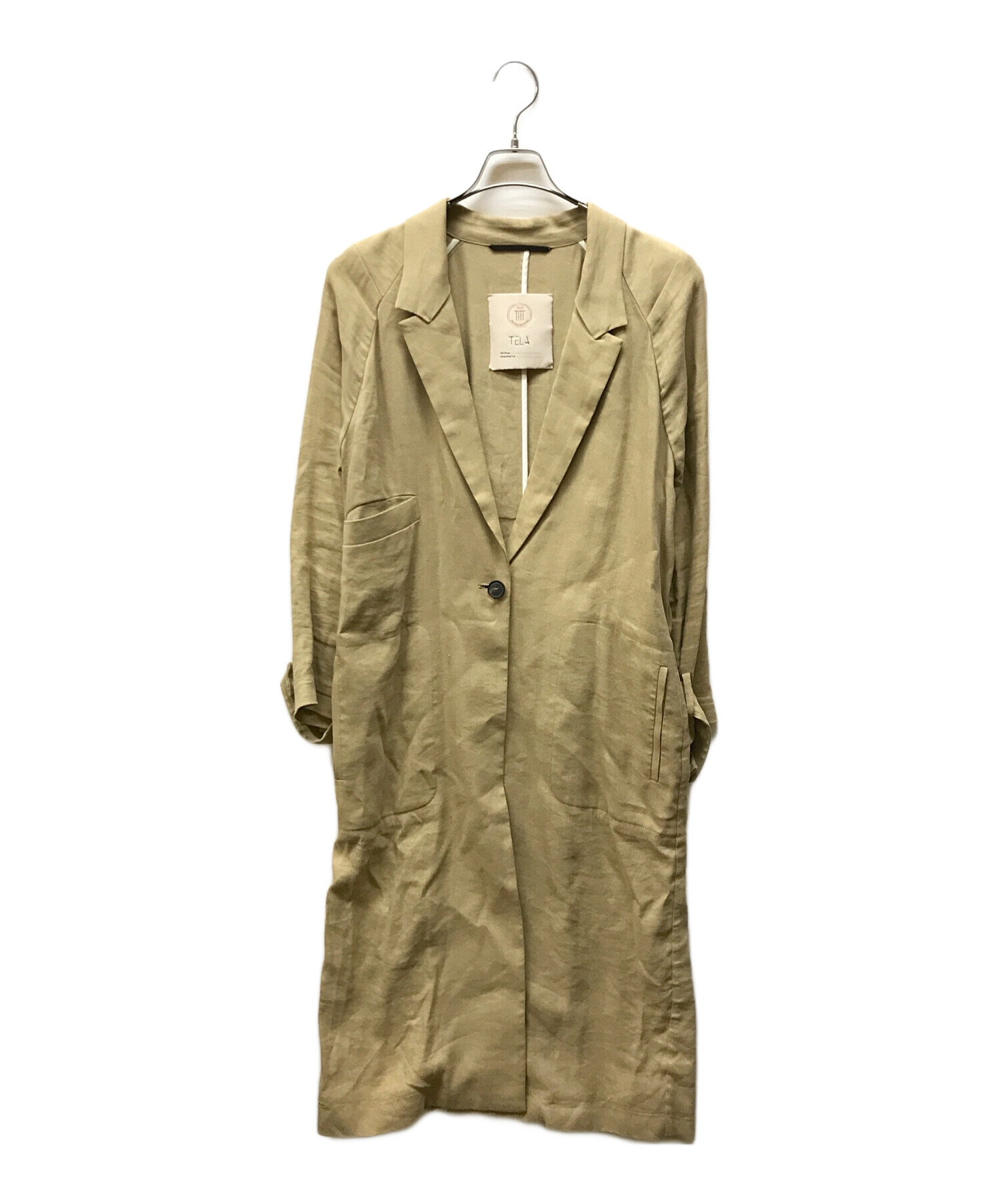 中古・古着通販】tela (テラ) リネン混コート ブラウン サイズ:記載