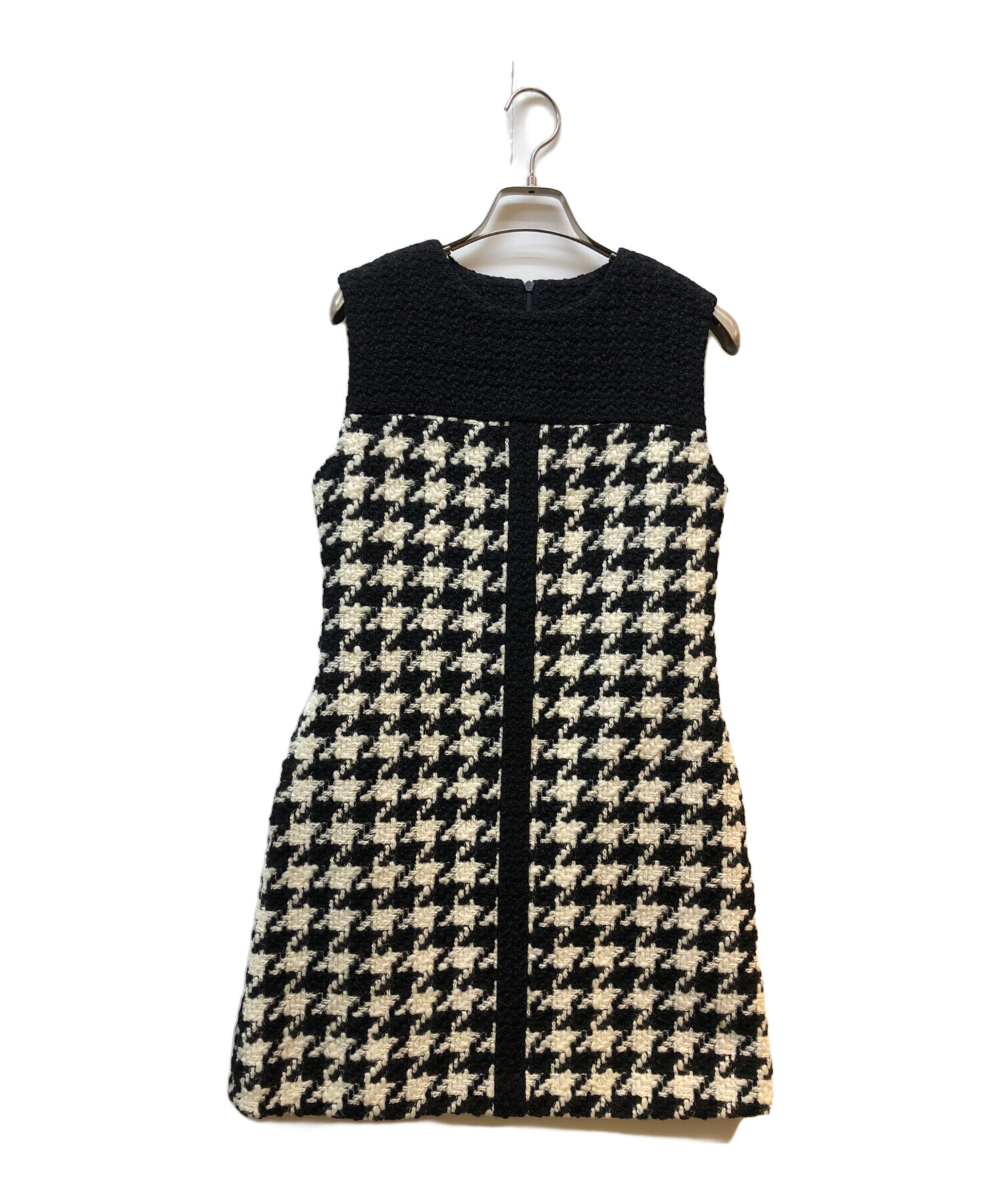 最終お値下げ　sheller /シェリエ　フリンジツイードドレス 中古・古着通販】sheller (シェリエ) ハウンドトゥースツイードドレス