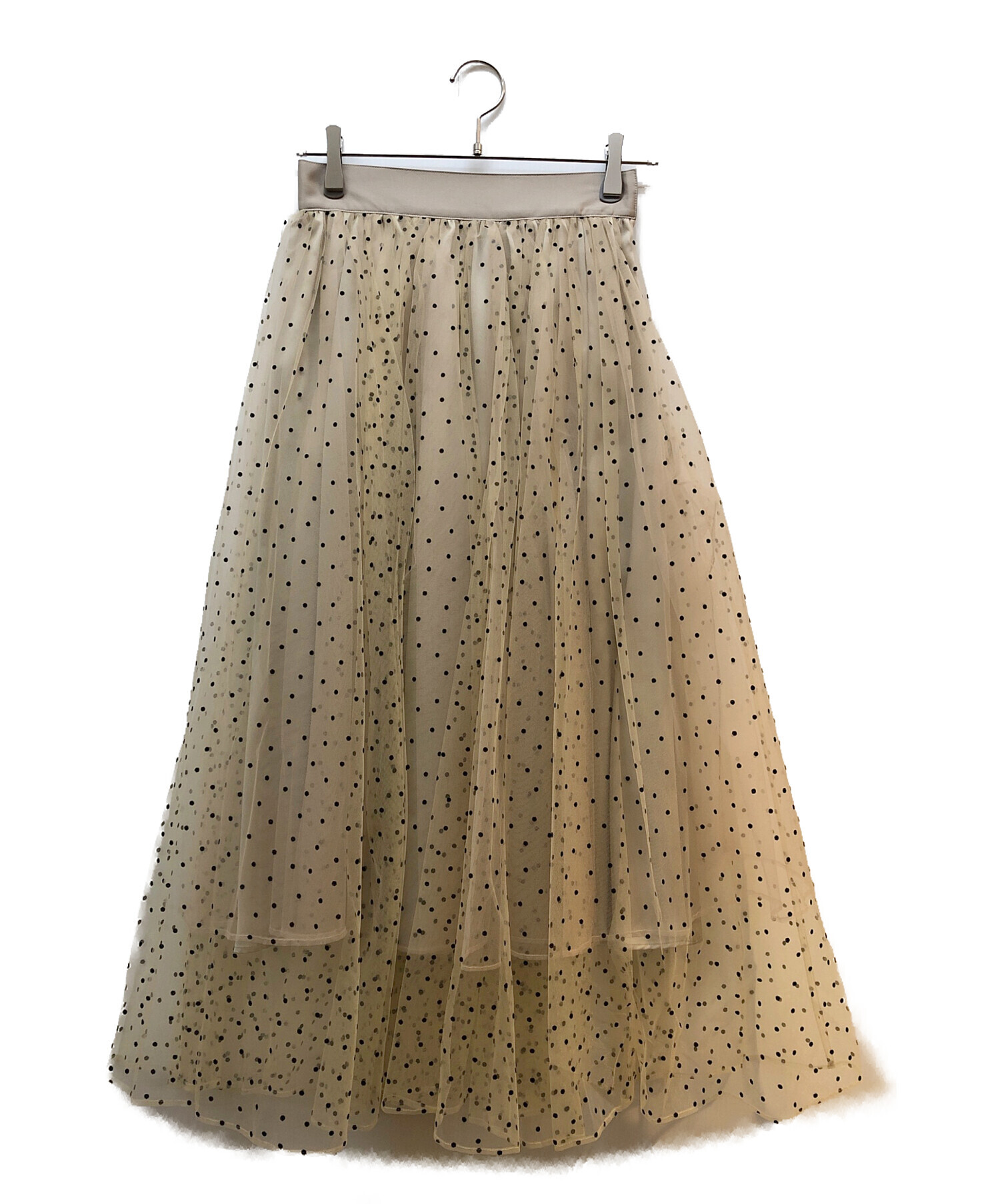 中古・古着通販】sheller (シェリエ) ドットチュールスカート ベージュ