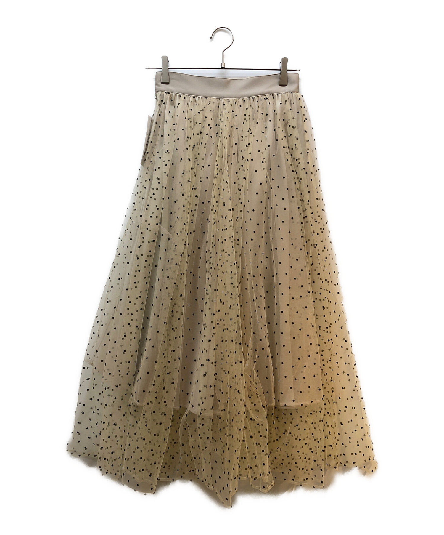 中古・古着通販】sheller (シェリエ) ドットチュールスカート ベージュ