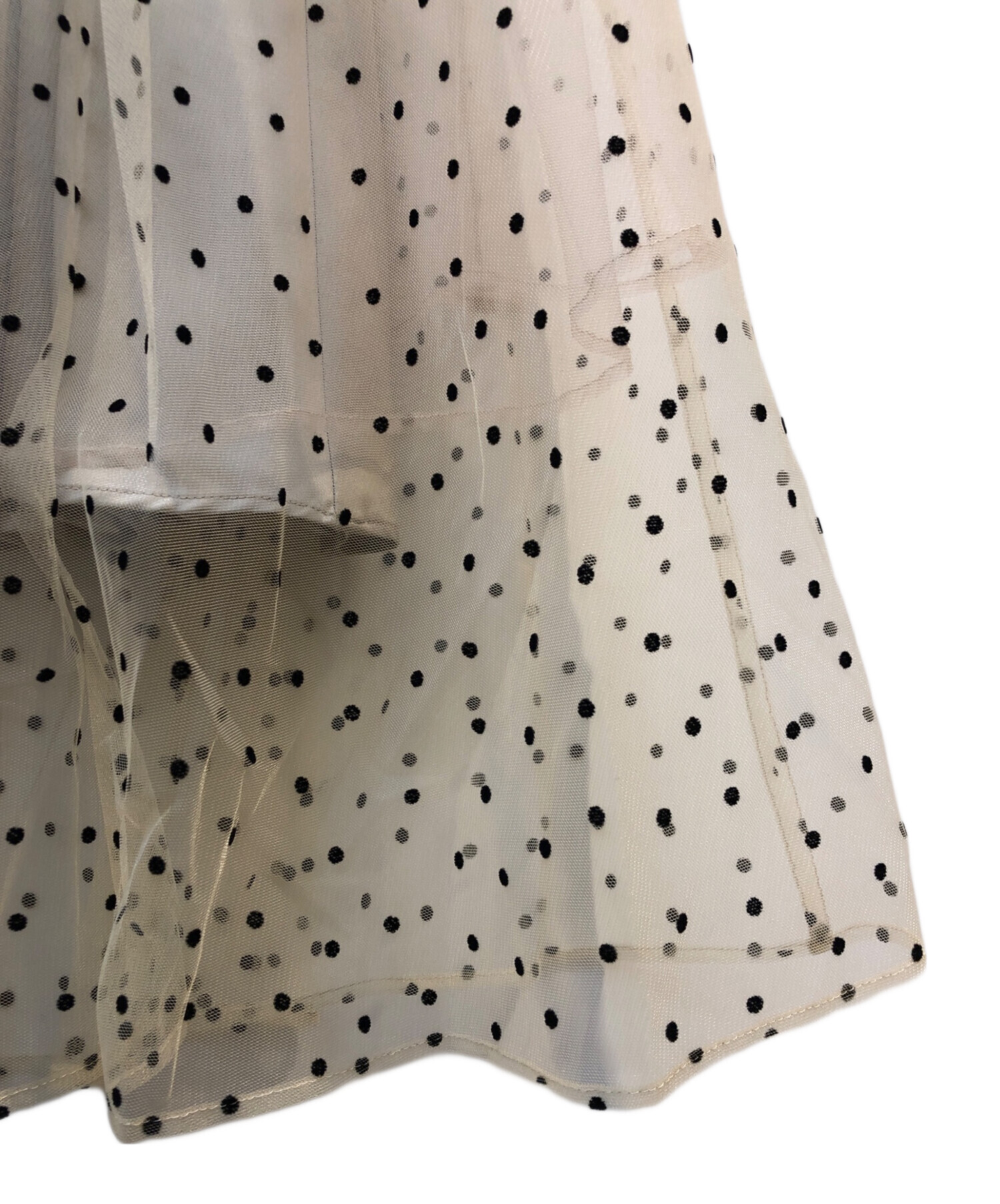 中古・古着通販】sheller (シェリエ) ドットチュールスカート ベージュ