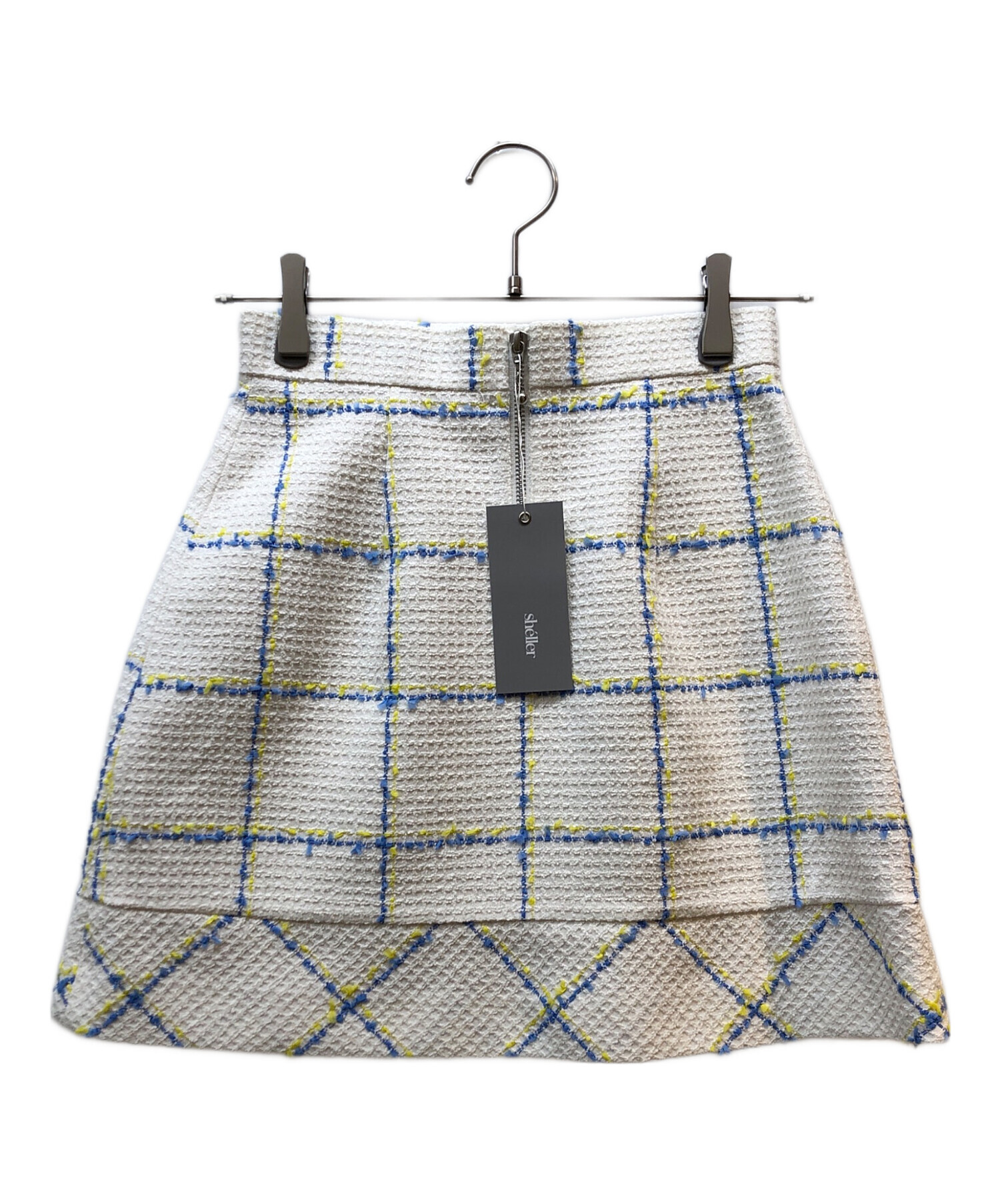 中古・古着通販】sheller (シェリエ) バックZIPダイヤツイードスカート