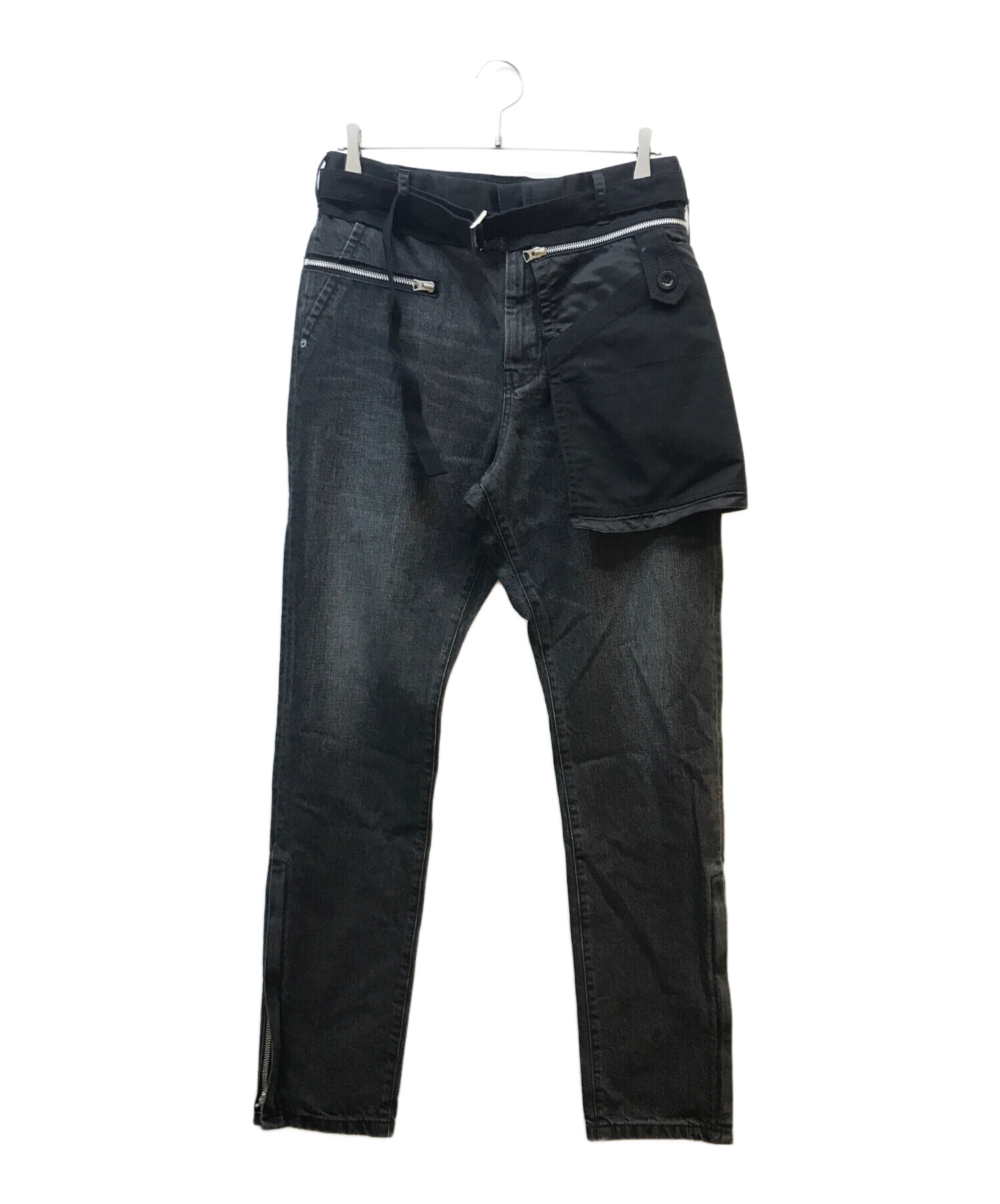 中古・古着通販】sacai (サカイ) ベルト付レイヤードスリムデニム 