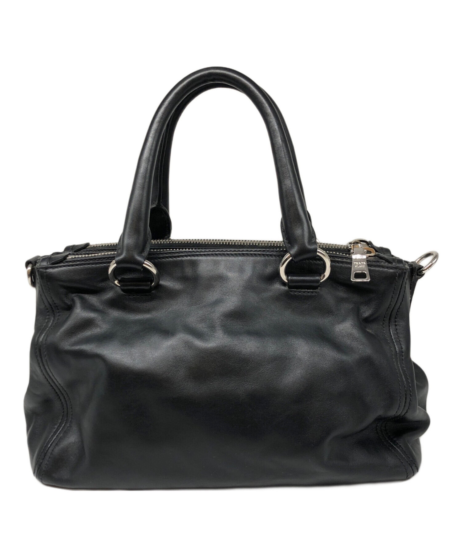 【中古】プラダ PRADA ヴィッテロ ロゴ ハンドバッグ ワンハンドル レザー 三角プレート 白 /KH ■OH レディース 中古・古着通販】PRADA (プラダ) ヴィッテロ ブラック｜ブランド・古着