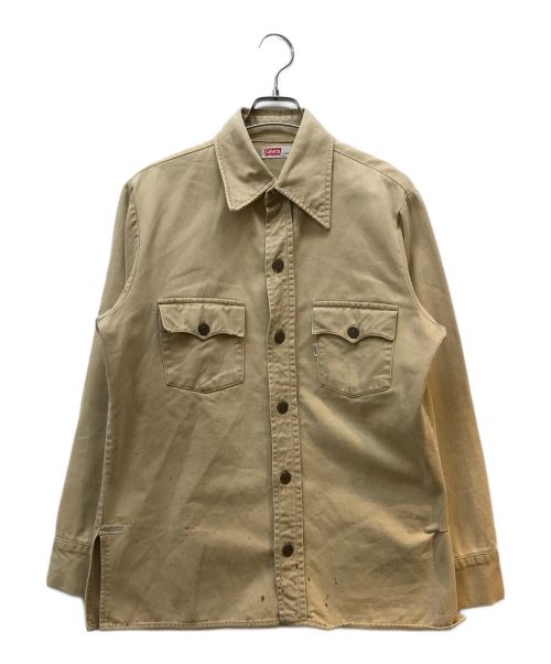 70s Levis リーバイス シャツジャケット 白色 ビックE フラッシャー付 3001017405397022_01_0891w.jpeg