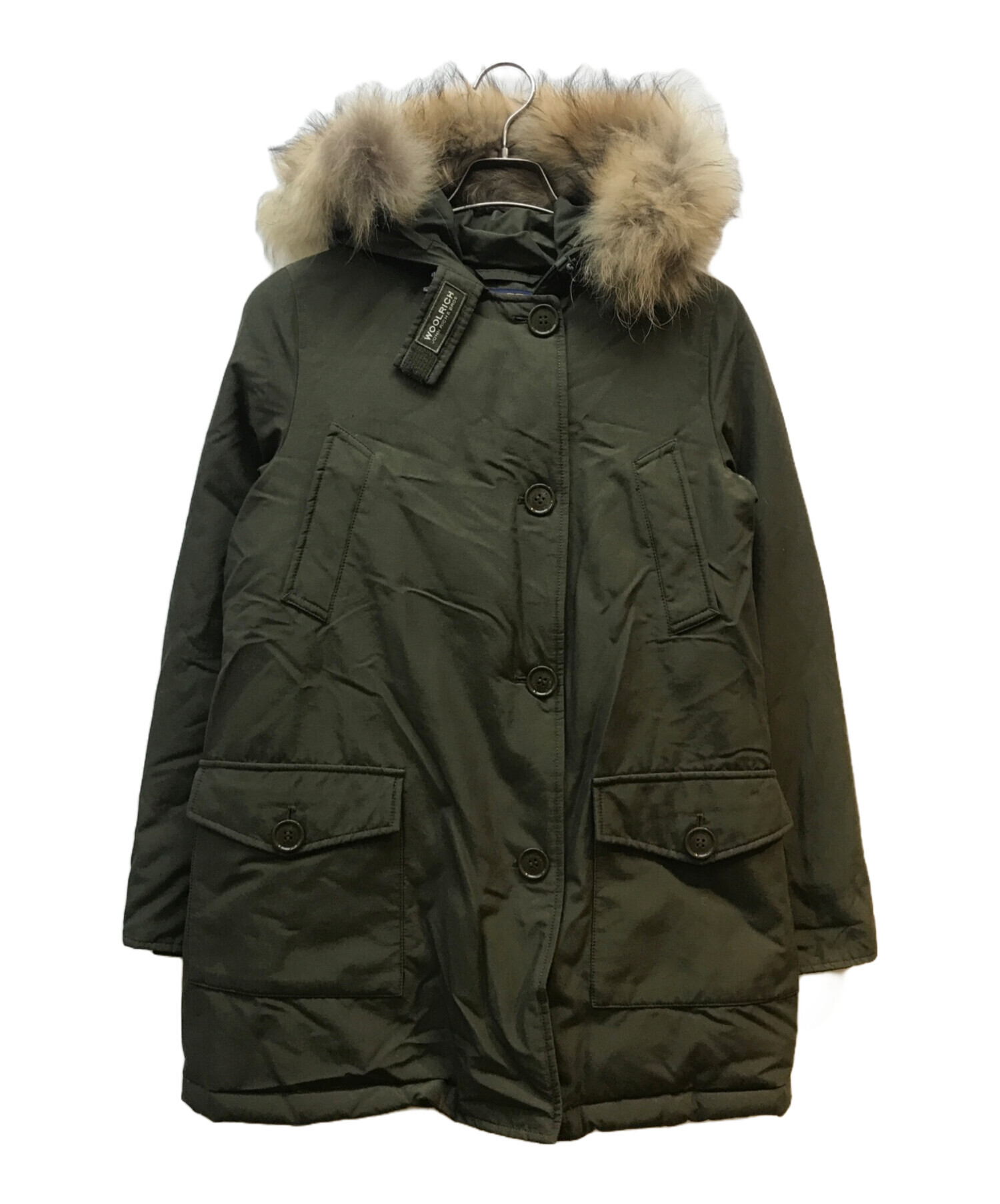 Woolrich カーキダウンジャケット XS 中古・古着通販】WOOLRICH (ウールリッチ) WOOLENMILLS ダウンコート