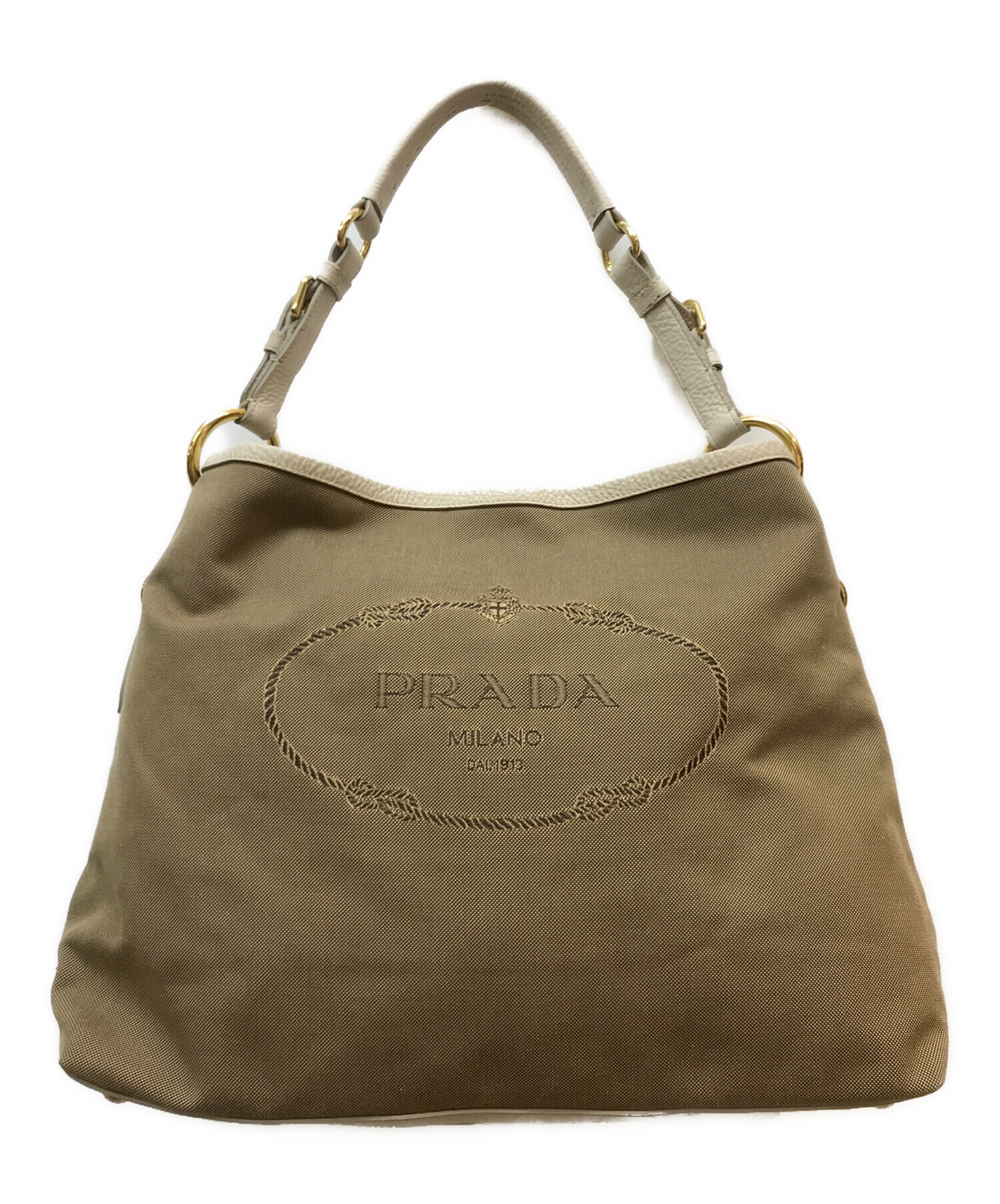 prada ショルダーバック 中古・古着通販】PRADA (プラダ) ロゴジャガードショルダーバッグ