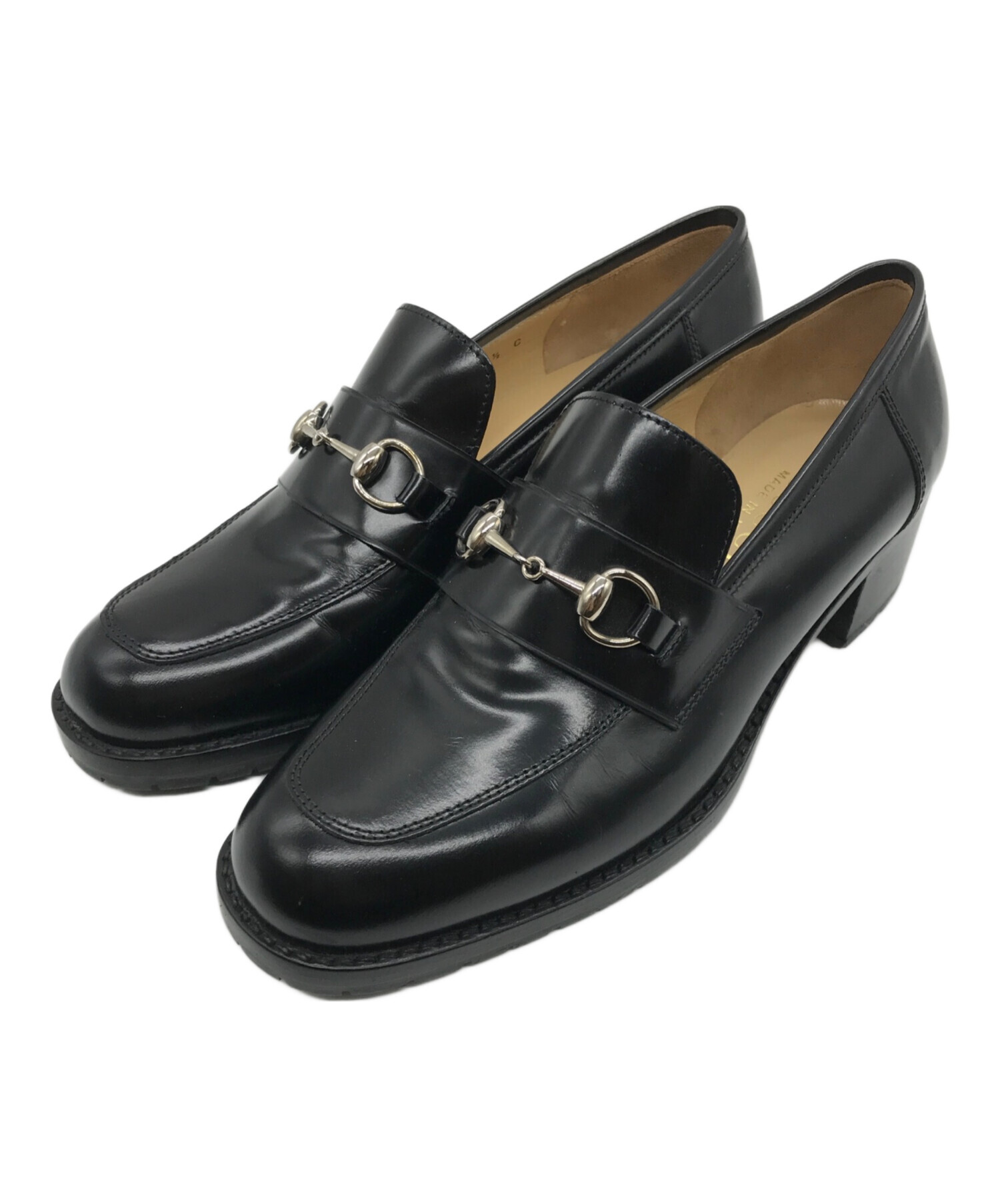 グッチ GUCCI 靴 ローファー 36 1/2 レザー ブラウン レディース