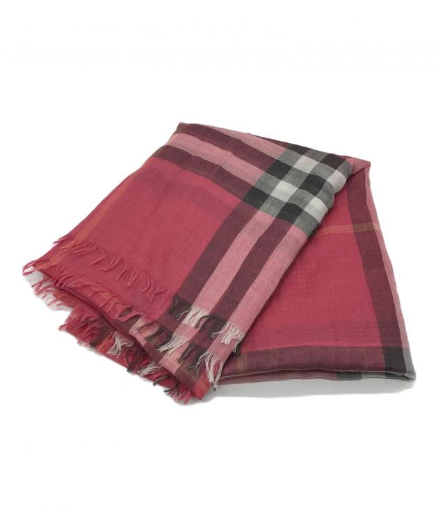 未使用　バーバリーストール 中古・古着通販】BURBERRY (バーバリー) ストール レッド｜ブランド
