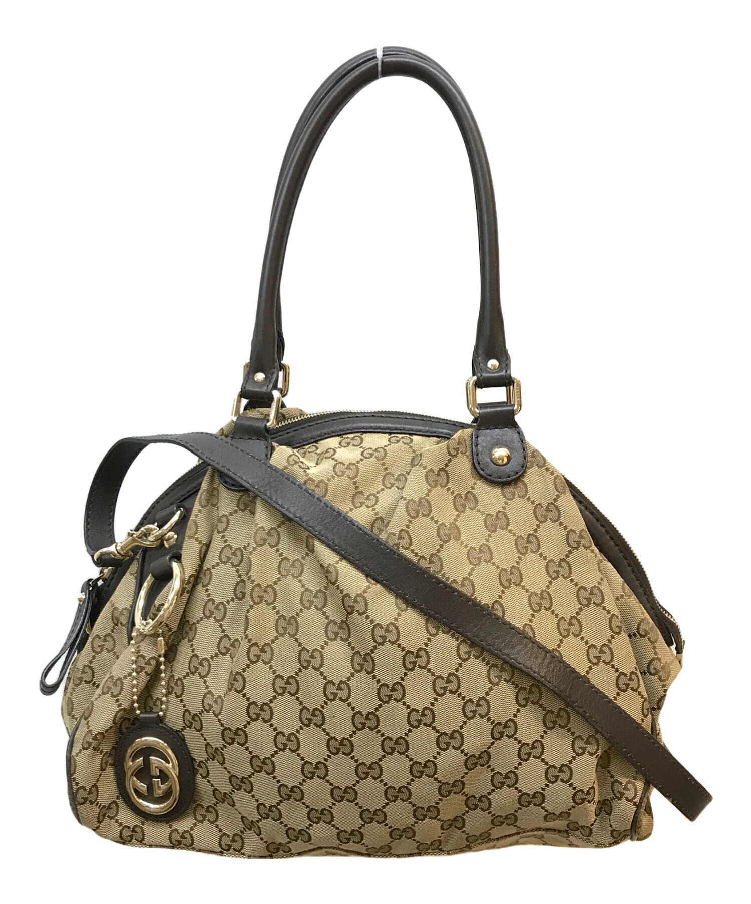 中古・古着通販】GUCCI (グッチ) GG柄2WAYショルダーバッグ ベージュ 