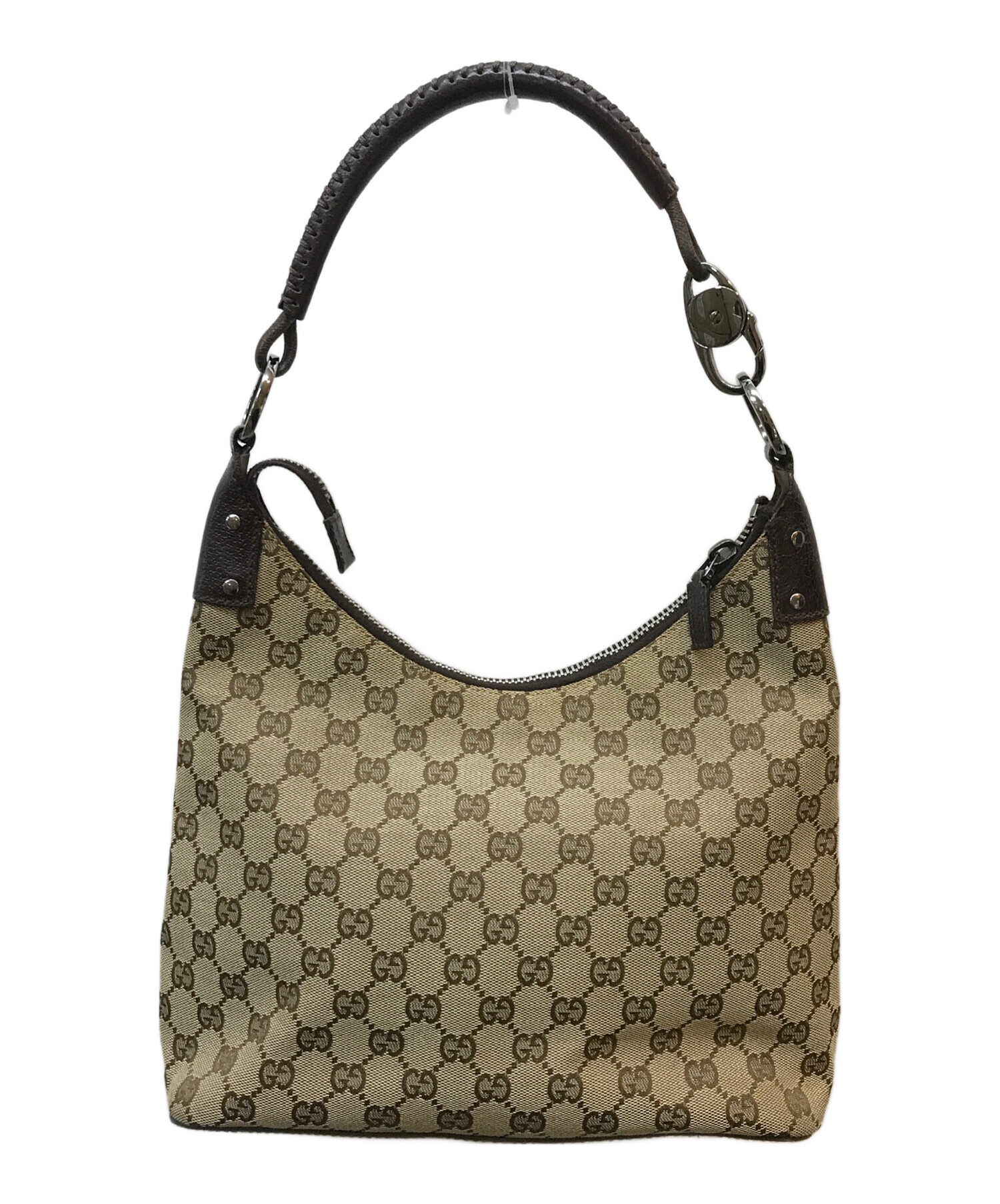 中古・古着通販】GUCCI (グッチ) GGキャンバス ハンドバッグ ブラウン 