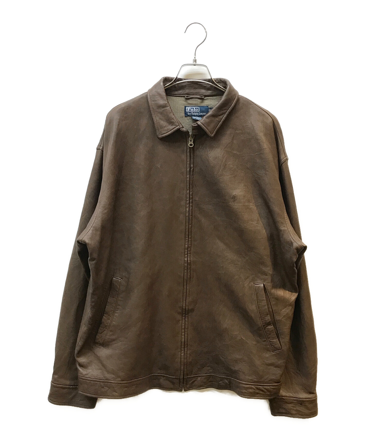 Polo by Ralph Lauren ブラウンレザージャケット XL POLO RALPH LAUREN ラムスキンレザージャケット (POLO RALPH LAUREN