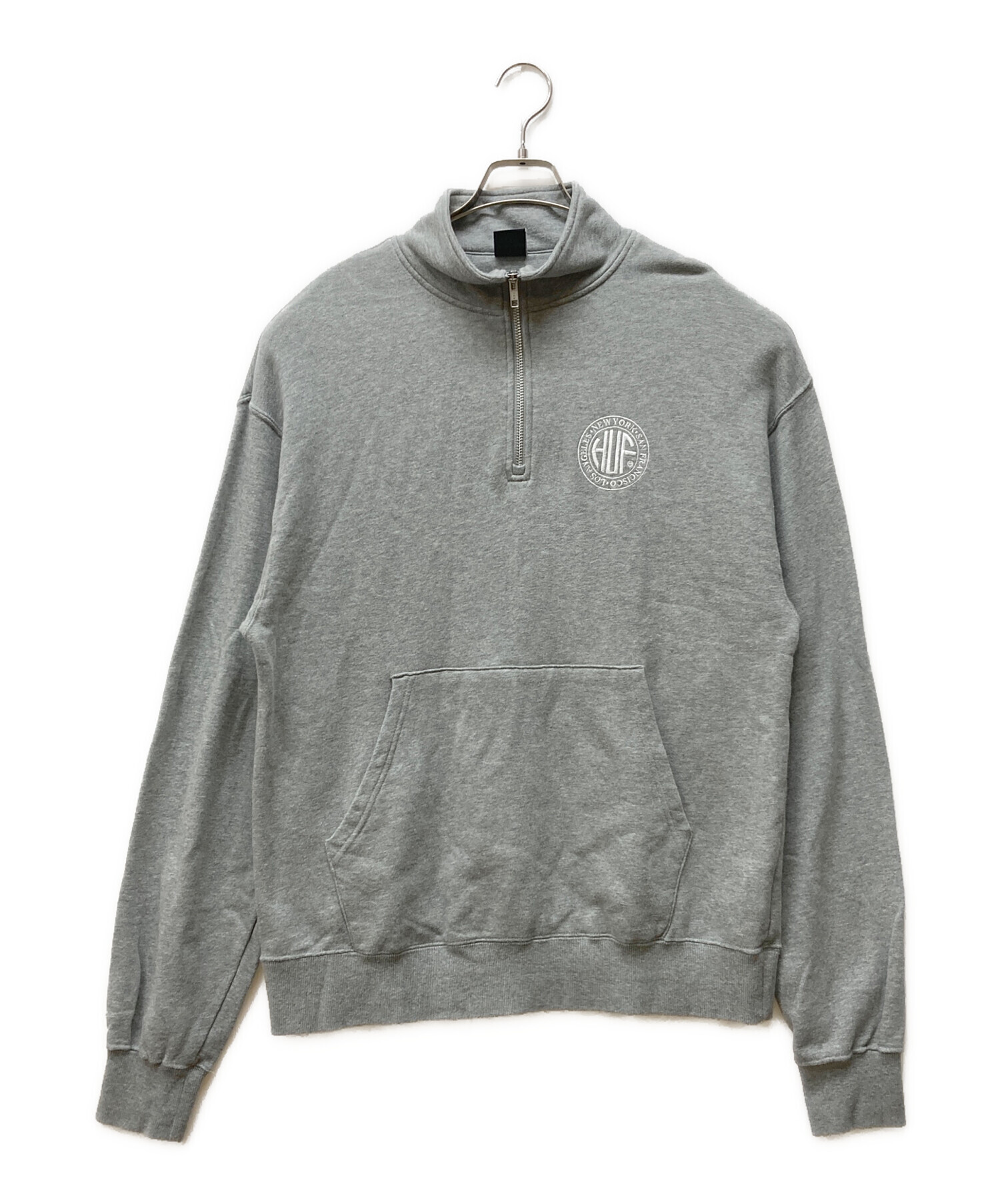 HUF ハーフジップ スウェット グレー S 中古・古着通販】HUF (ハフ) ハーフジップスウェット グレー サイズ