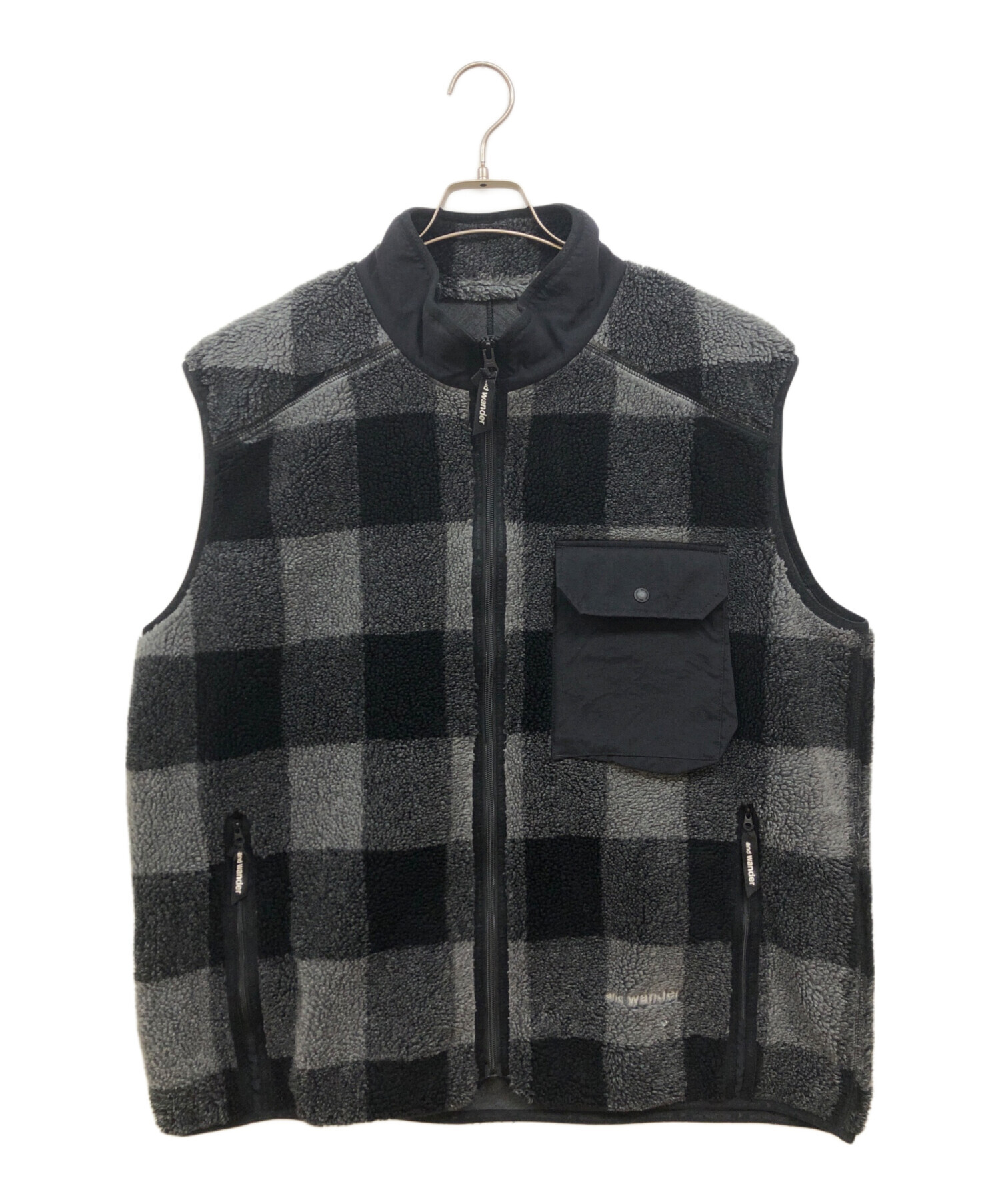 中古・古着通販】and wander (アンドワンダー) ボアジップベスト