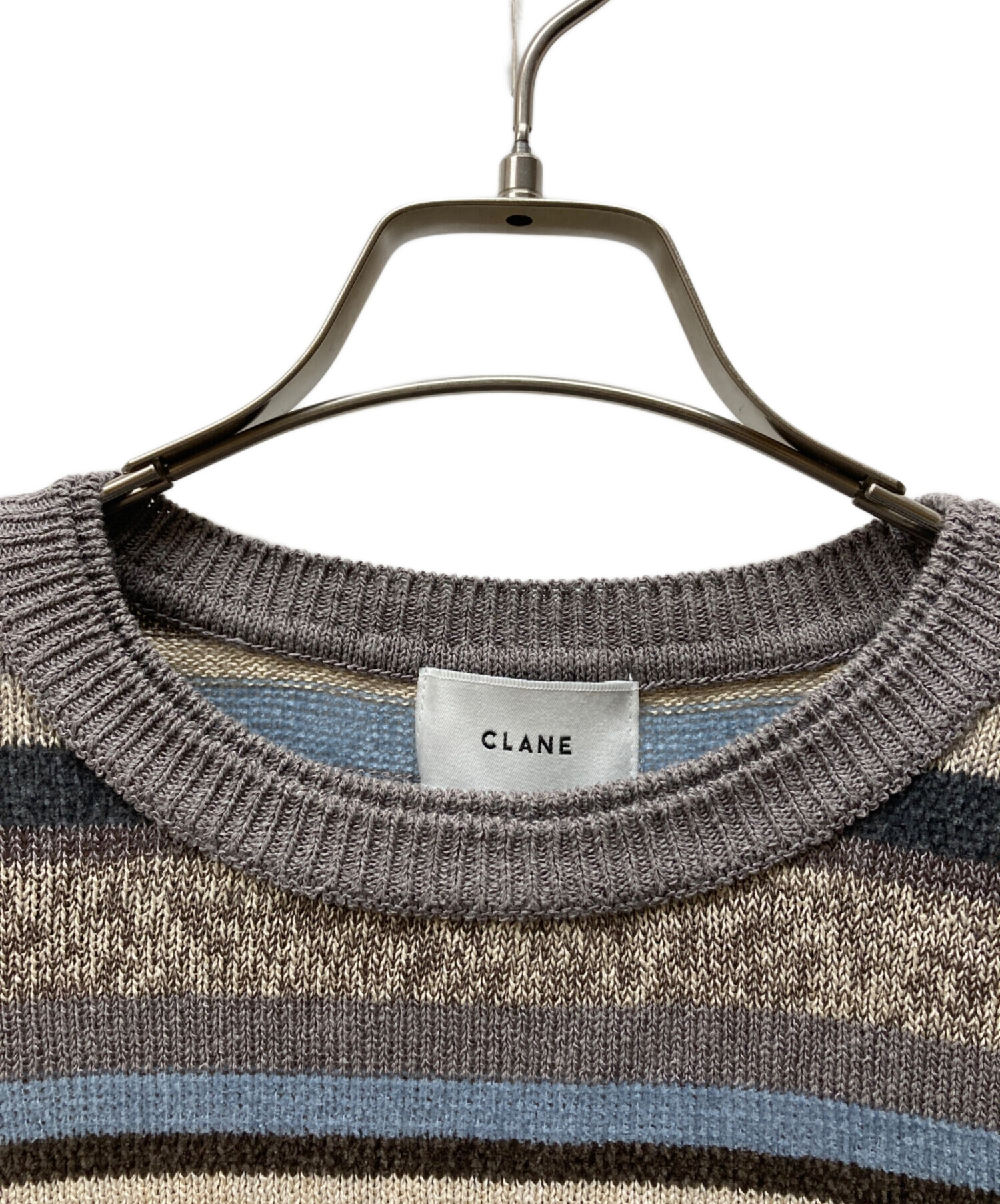 中古・古着通販】CLANE (クラネ) MOLE MIX BORDER KNIT TOPS