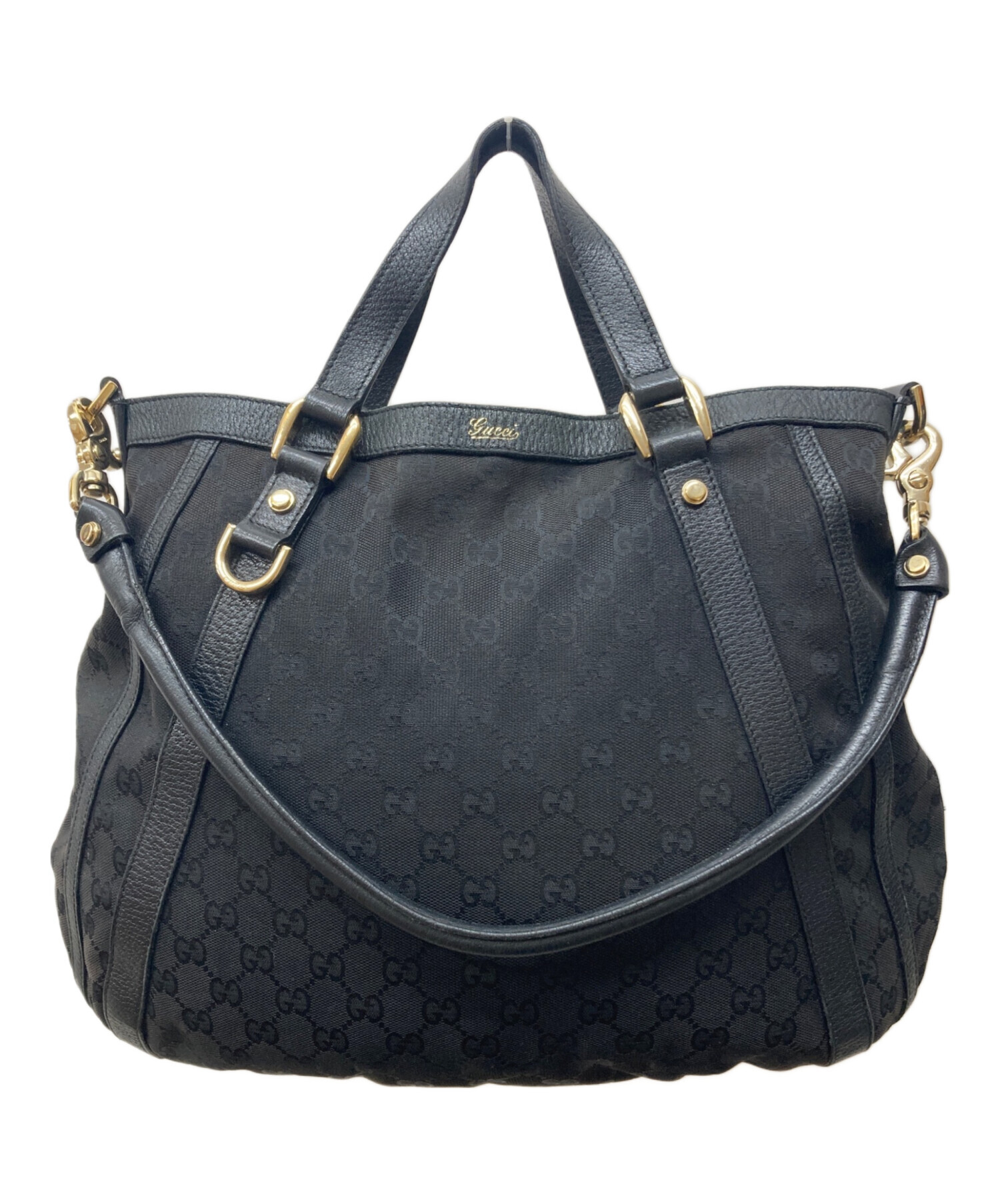 中古・古着通販】GUCCI (グッチ) GGキャンバス 2WAYバッグ ブラック 