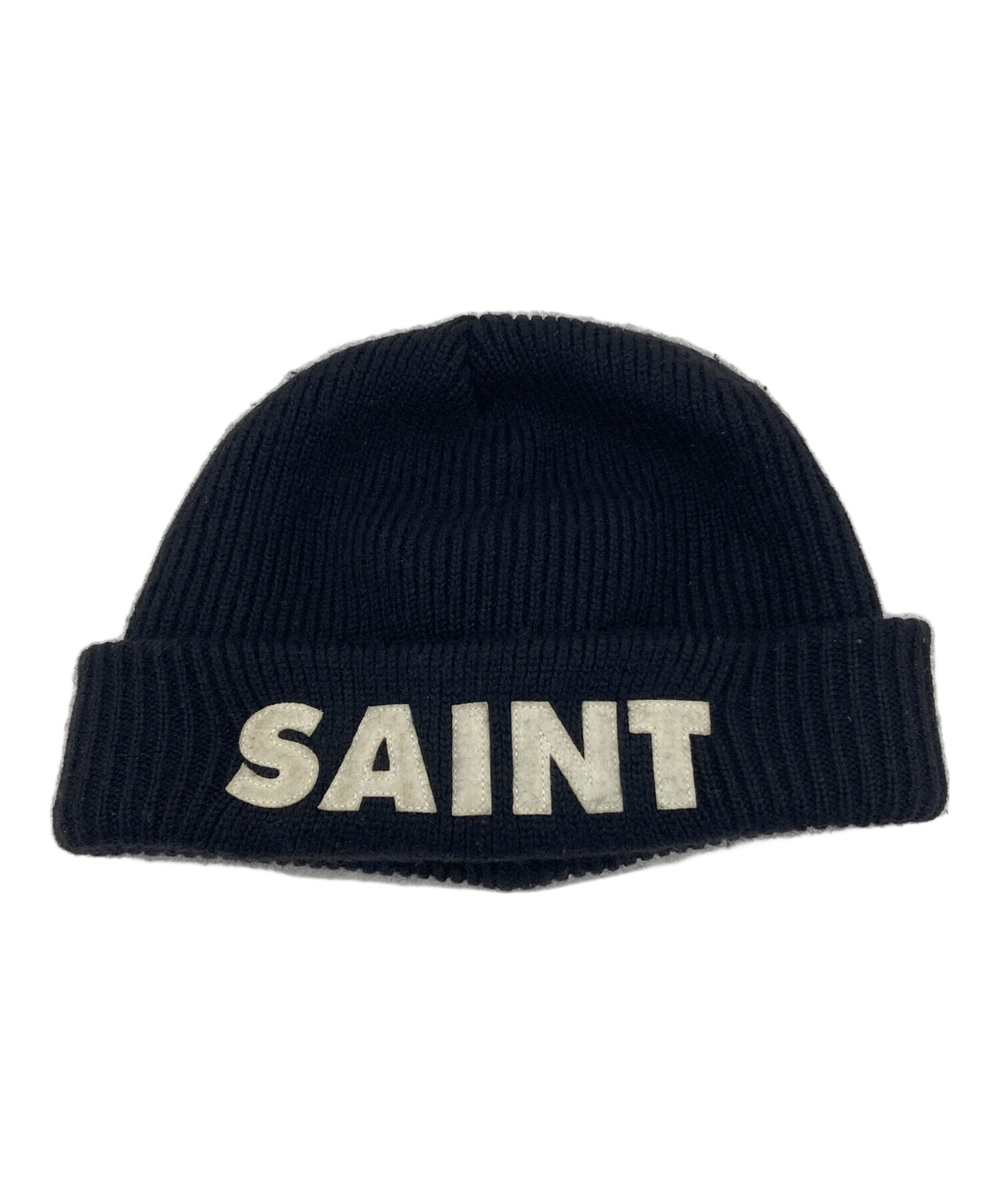 【新品】 未着用 SAINT MICHAEL ニットキャップ 黒 セントマイケル 中古・古着通販】SAINT MICHAEL (セントマイケル) KNIT CAP ブラック