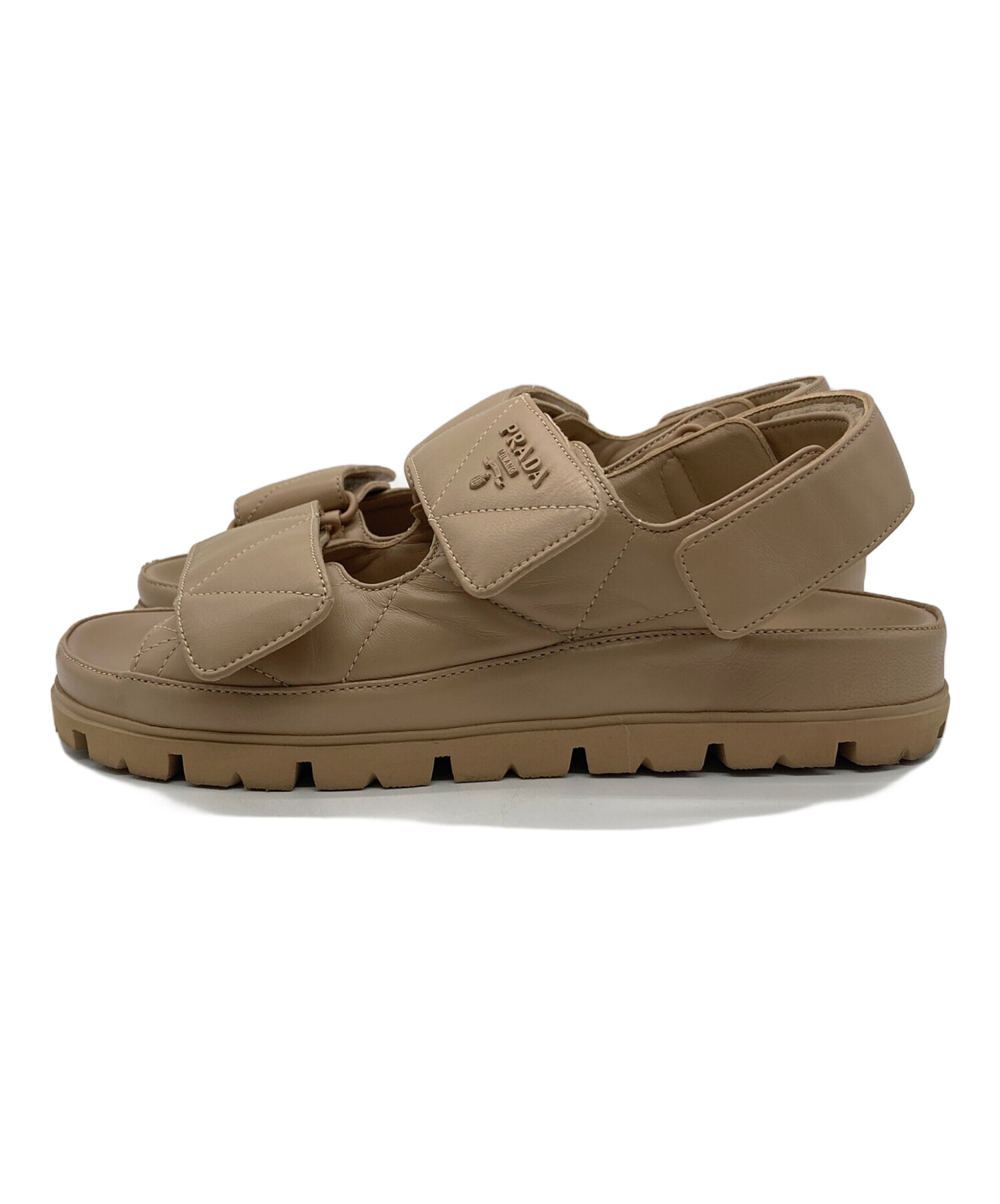 中古・古着通販】PRADA (プラダ) パデッド ナッパレザー サンダル 