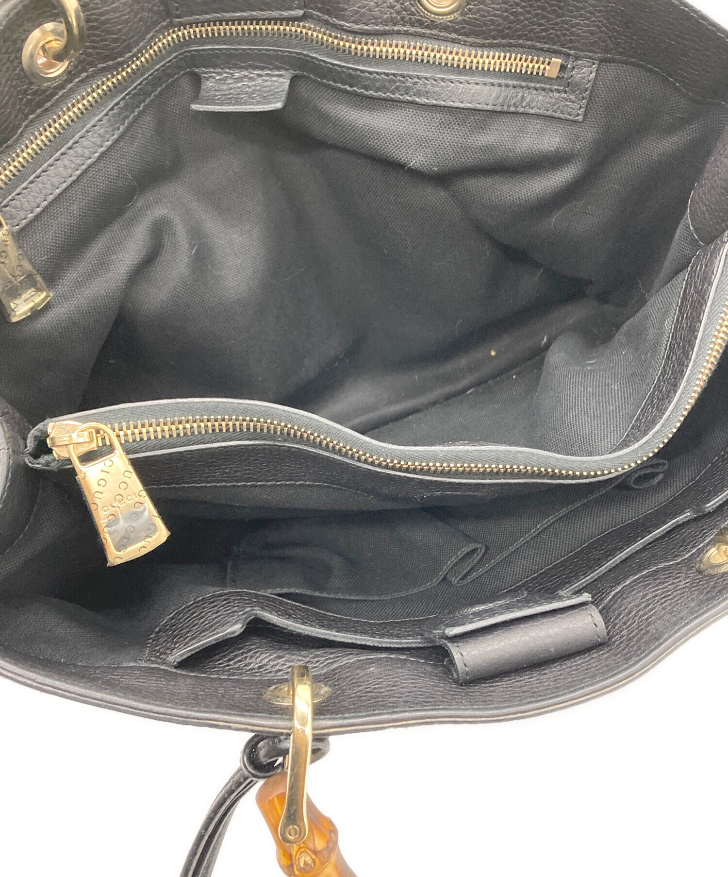 中古・古着通販】GUCCI (グッチ) バンブーショッパーバッグ ブラック
