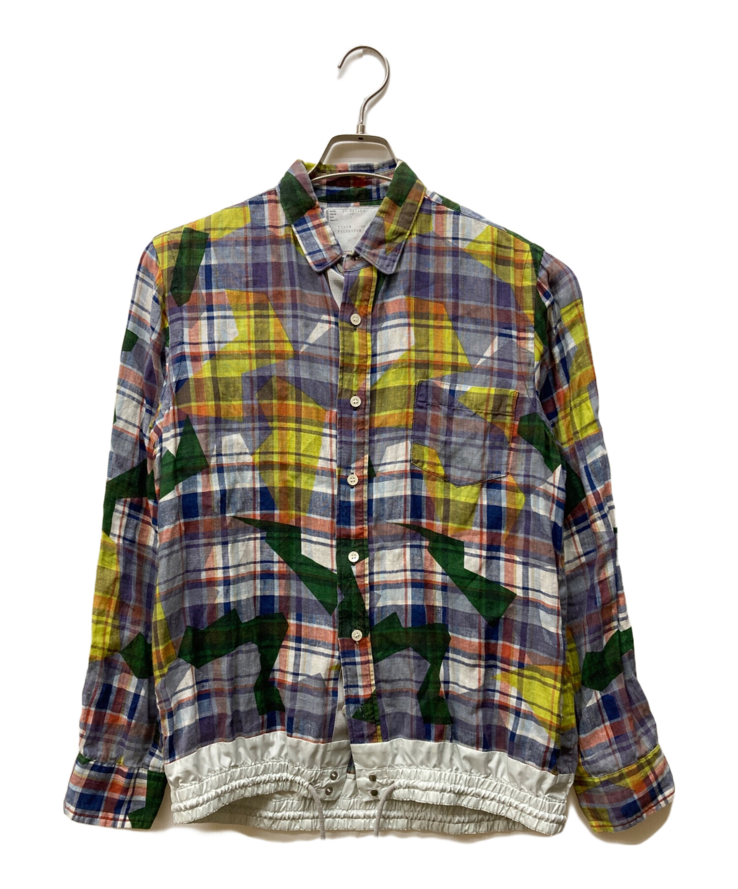 定価49680円】sacai 16ss クレイジーパターンチェックシャツ ドロー