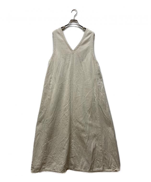 tumugu コットンリネンデニムジャンパースカート 中古・古着通販】tumugu (ツムグ) 10ozコットンリネンデニム