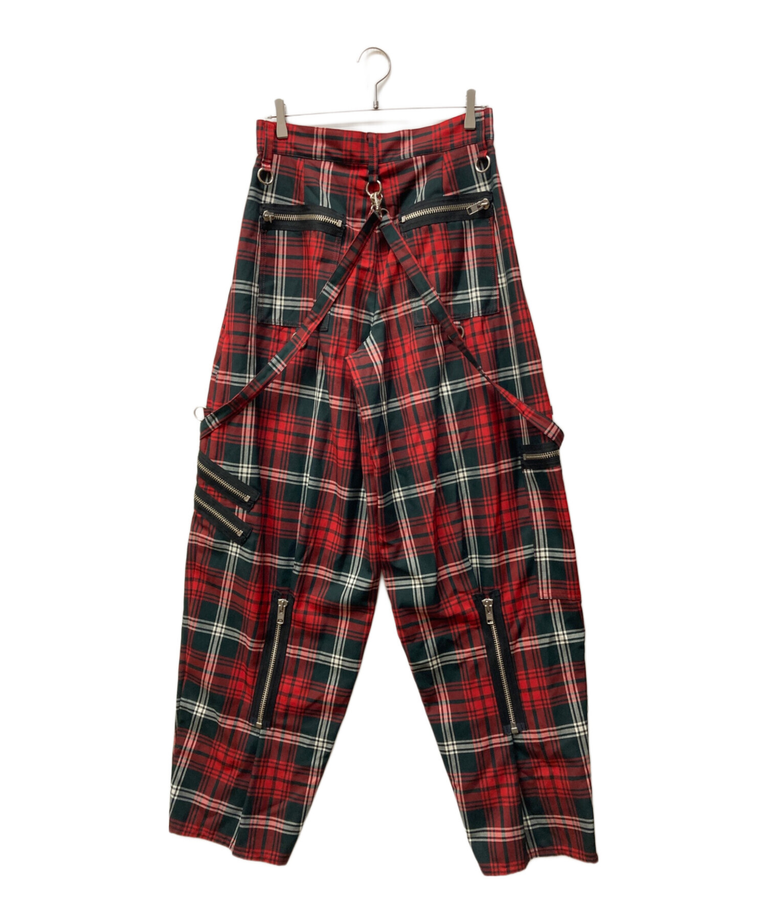 中古・古着通販】KIDILL (キディル) ワイドチェックパンツ レッド