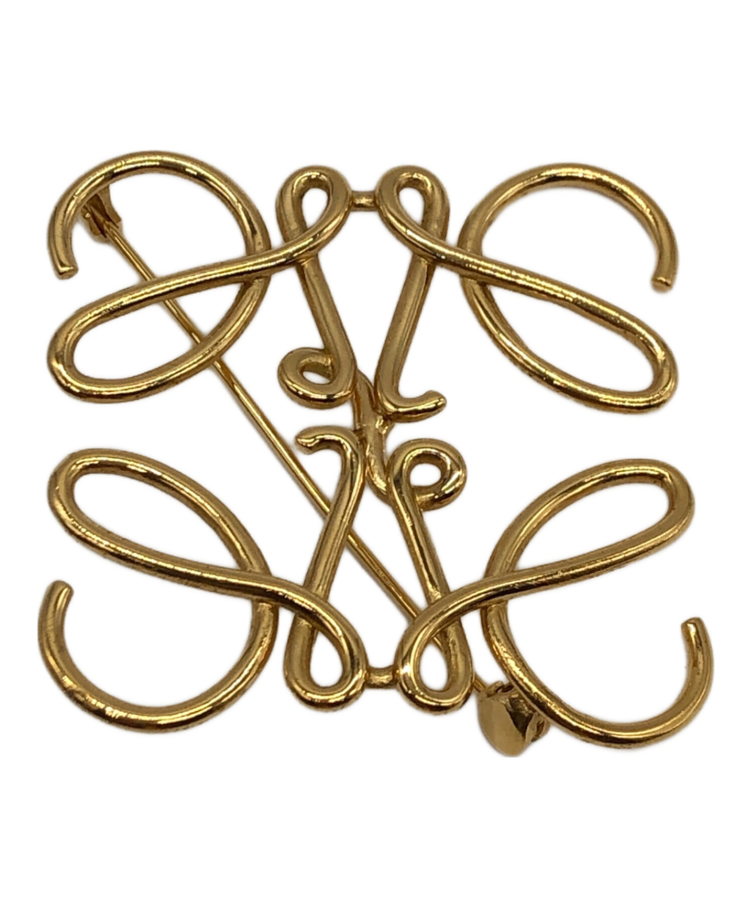 中古・古着通販】LOEWE (ロエベ) アナグラムブローチ ゴールド