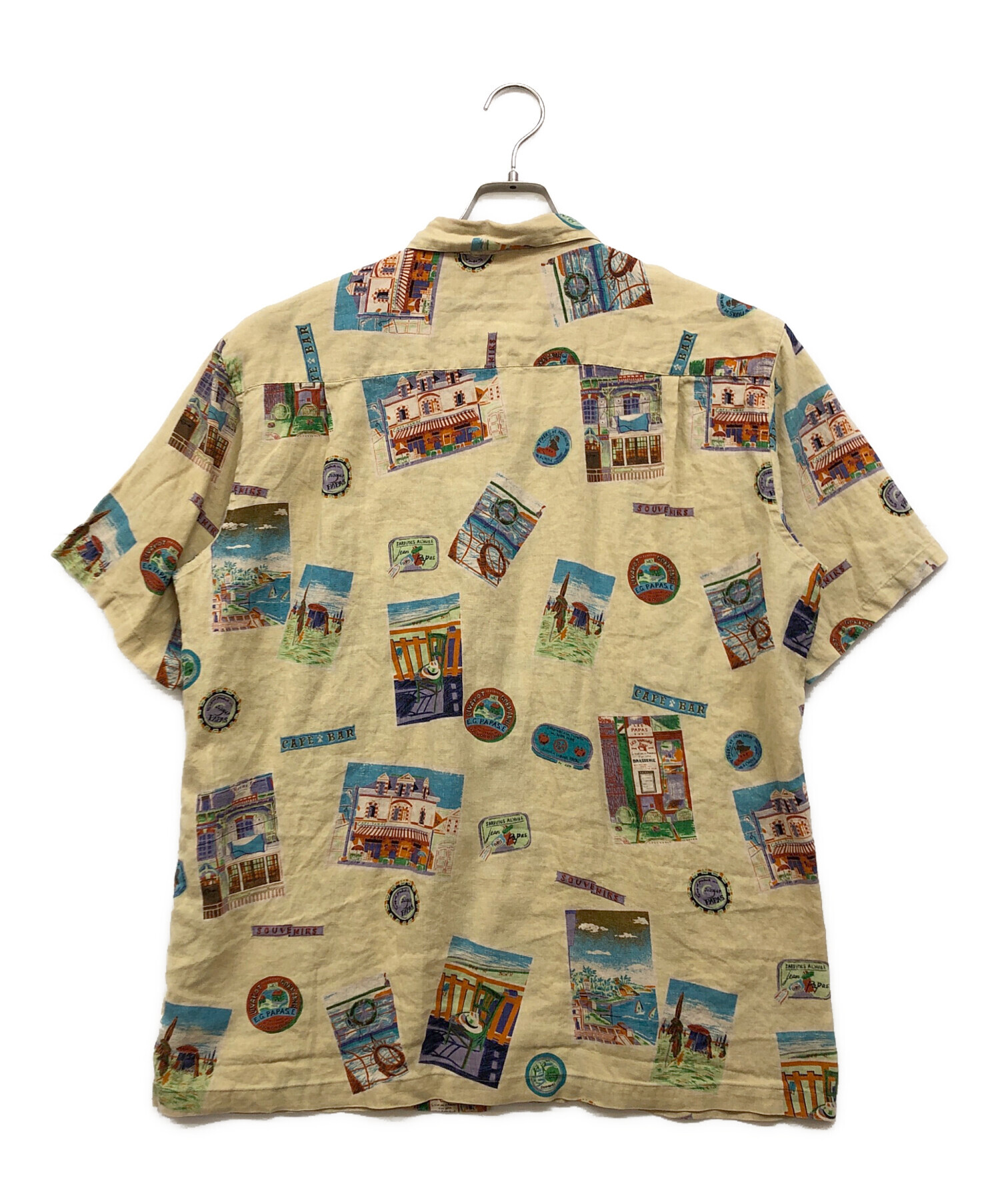 【未使用品級】 Papas パパス 半袖リネンシャツ タバコ缶 リゾート L 中古・古着通販】PAPAS (パパス) リネンシャツ ベージュ サイズ:M