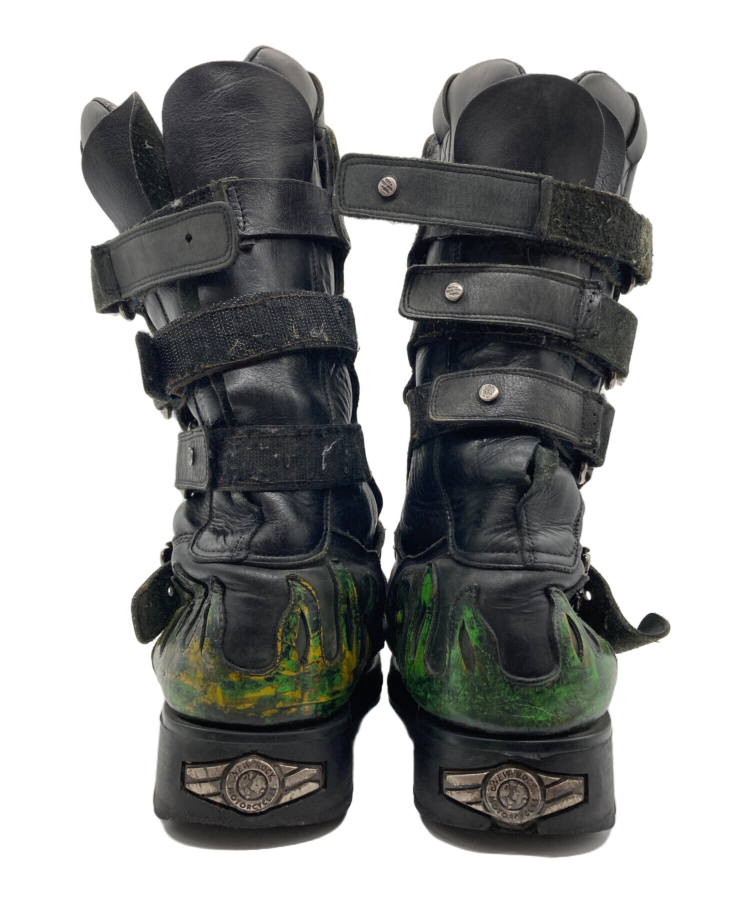 中古・古着通販】NEWROCK (ニューロック) スカルバックルブーツ 