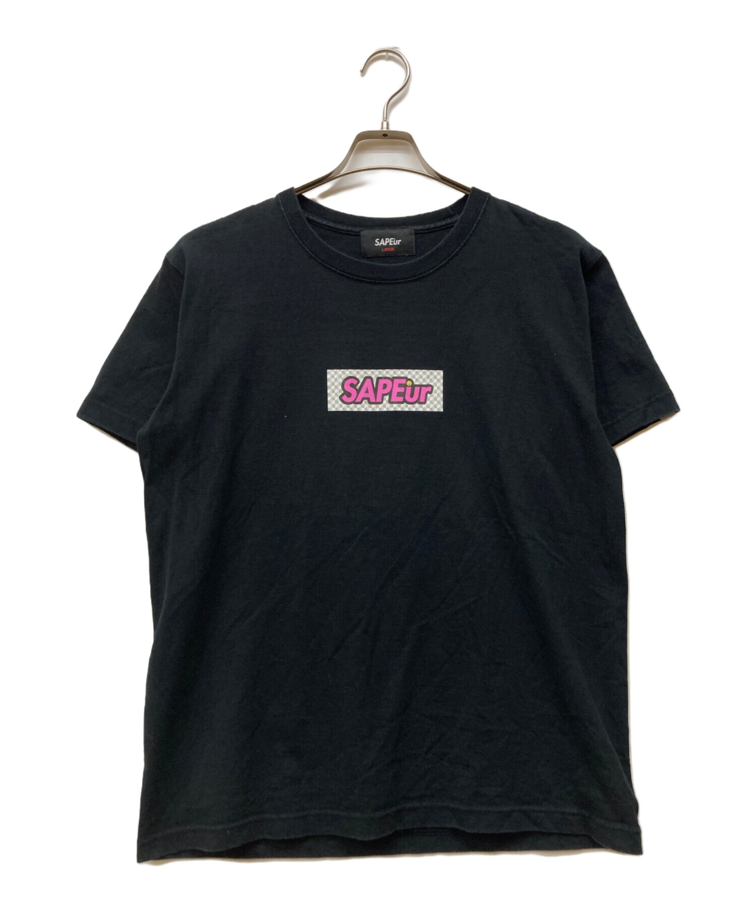 中古・古着通販】SAPEur (サプール) ロゴプリントTシャツ ブラック