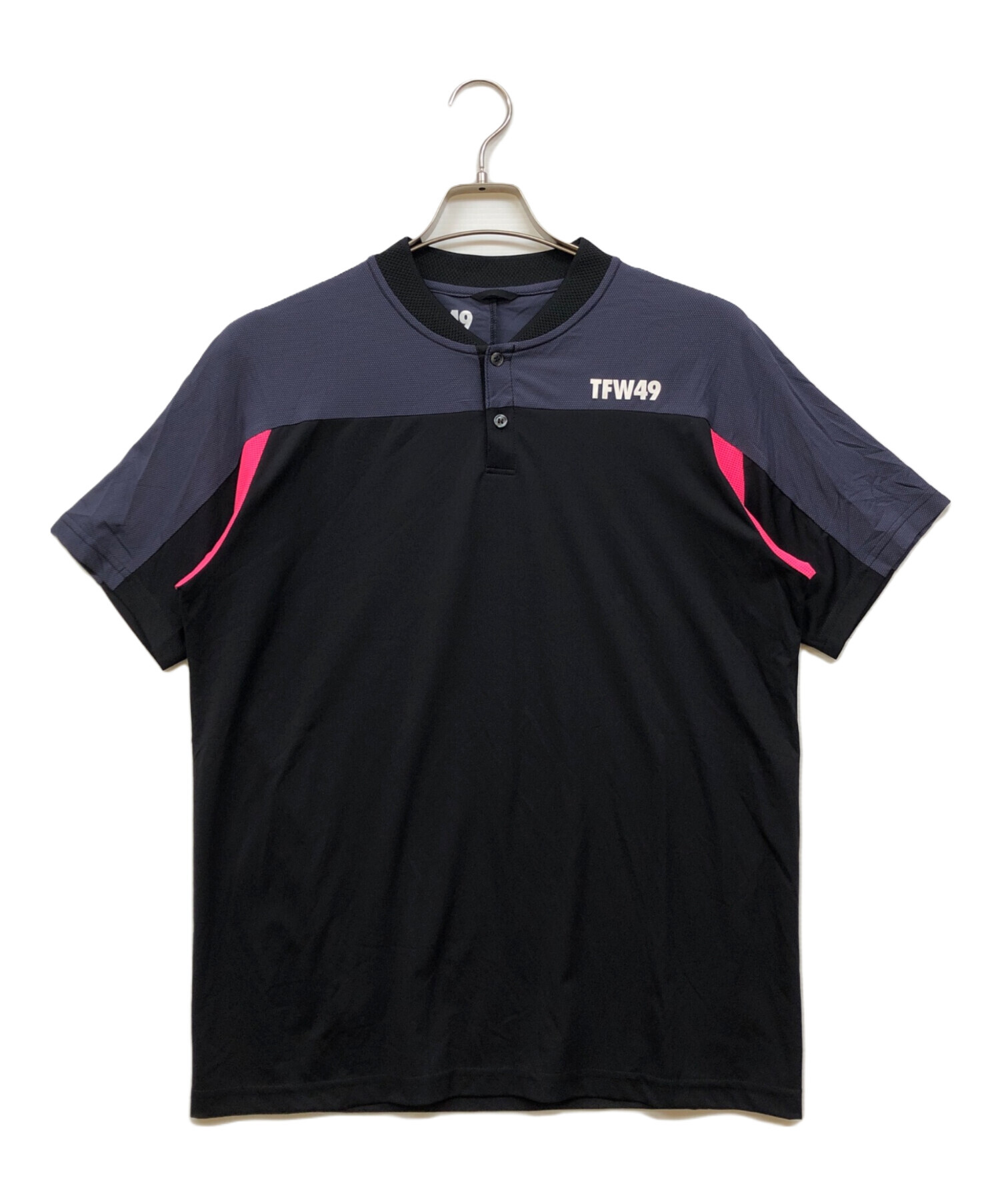 TFW49/片岡尚之着用 バックプリント ポロシャツ ネイビー×ピンク 2 中古・古着通販】TFW49 (ティーエフダブリューフォーティーナイン
