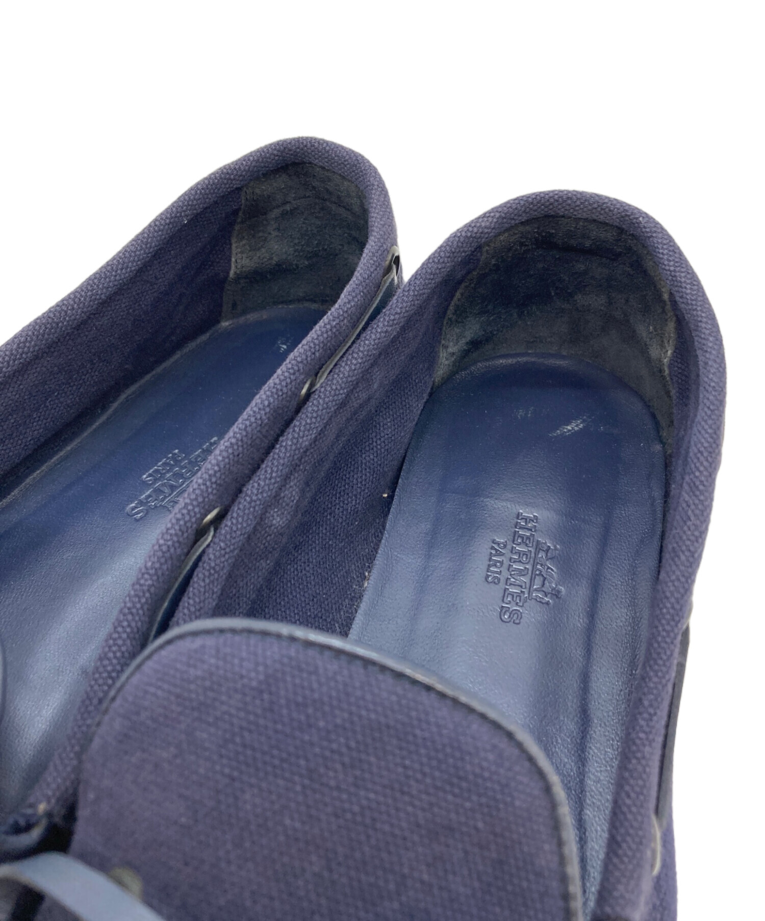 中古・古着通販】HERMES (エルメス) デッキシューズ ネイビー サイズ