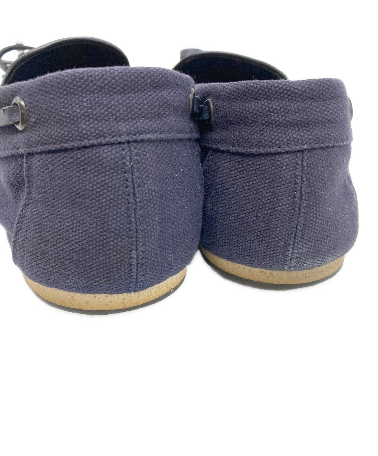 中古・古着通販】HERMES (エルメス) デッキシューズ ネイビー サイズ