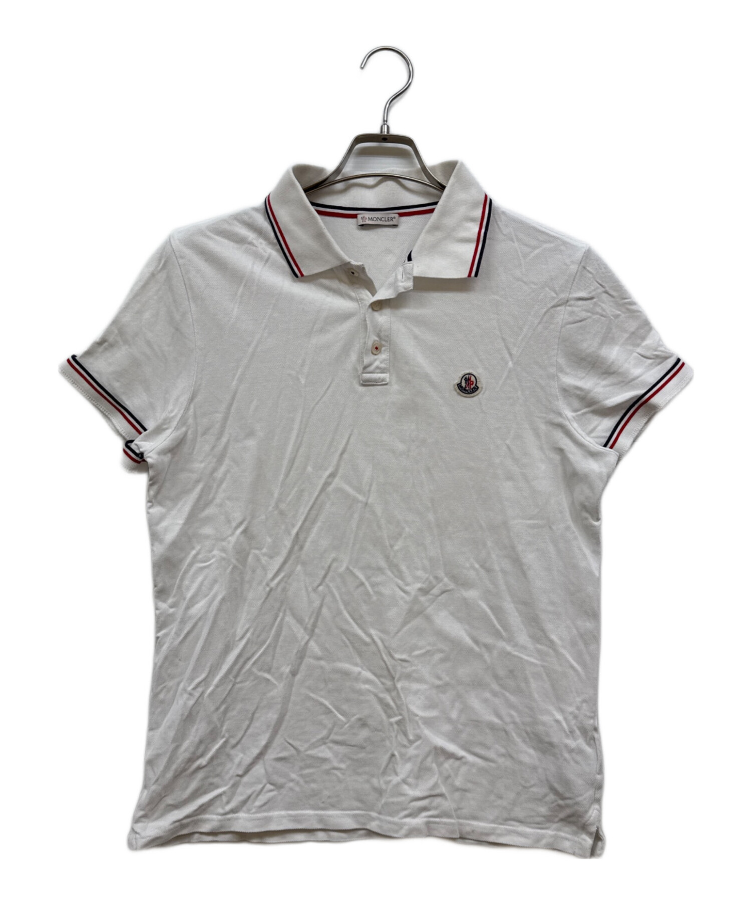 中古・古着通販】MONCLER (モンクレール) ポロシャツ ホワイト サイズ