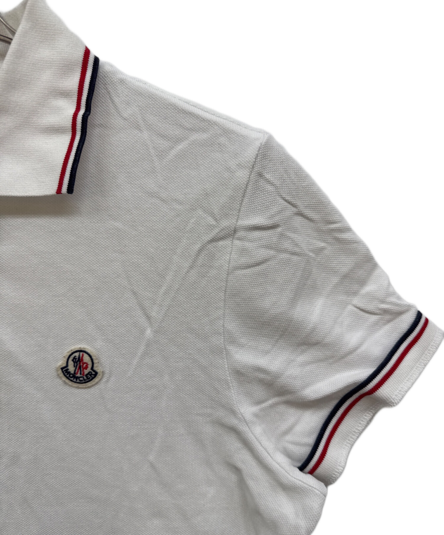 中古・古着通販】MONCLER (モンクレール) ポロシャツ ホワイト サイズ