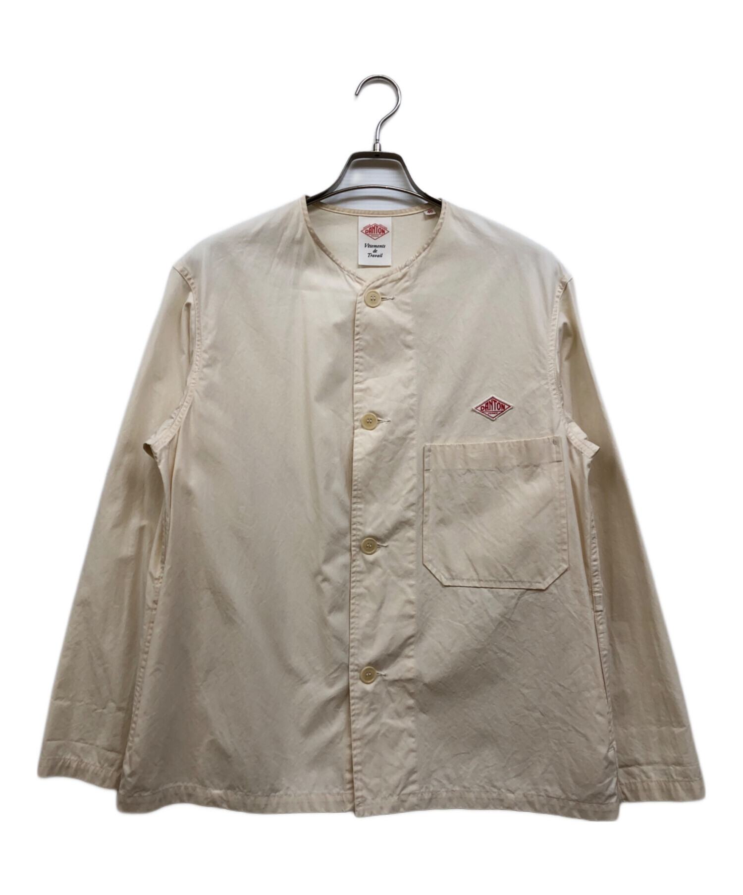 中古・古着通販】DANTON (ダントン) ノーカラージャケット アイボリー
