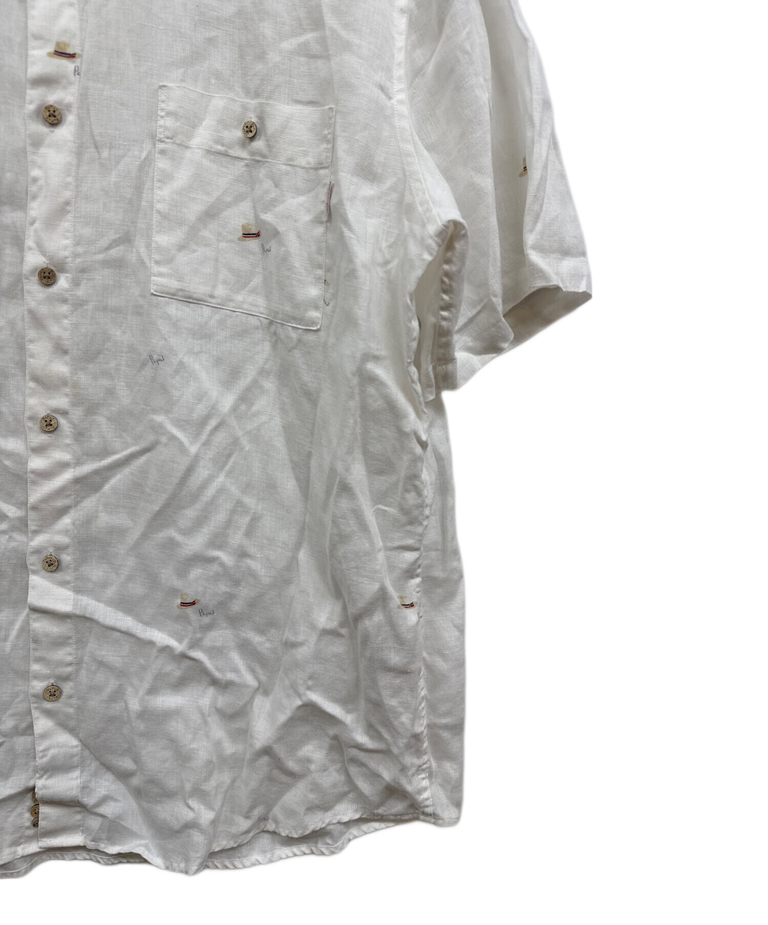 中古・古着通販】PAPAS (パパス) リネンシャツ ホワイト サイズ:52