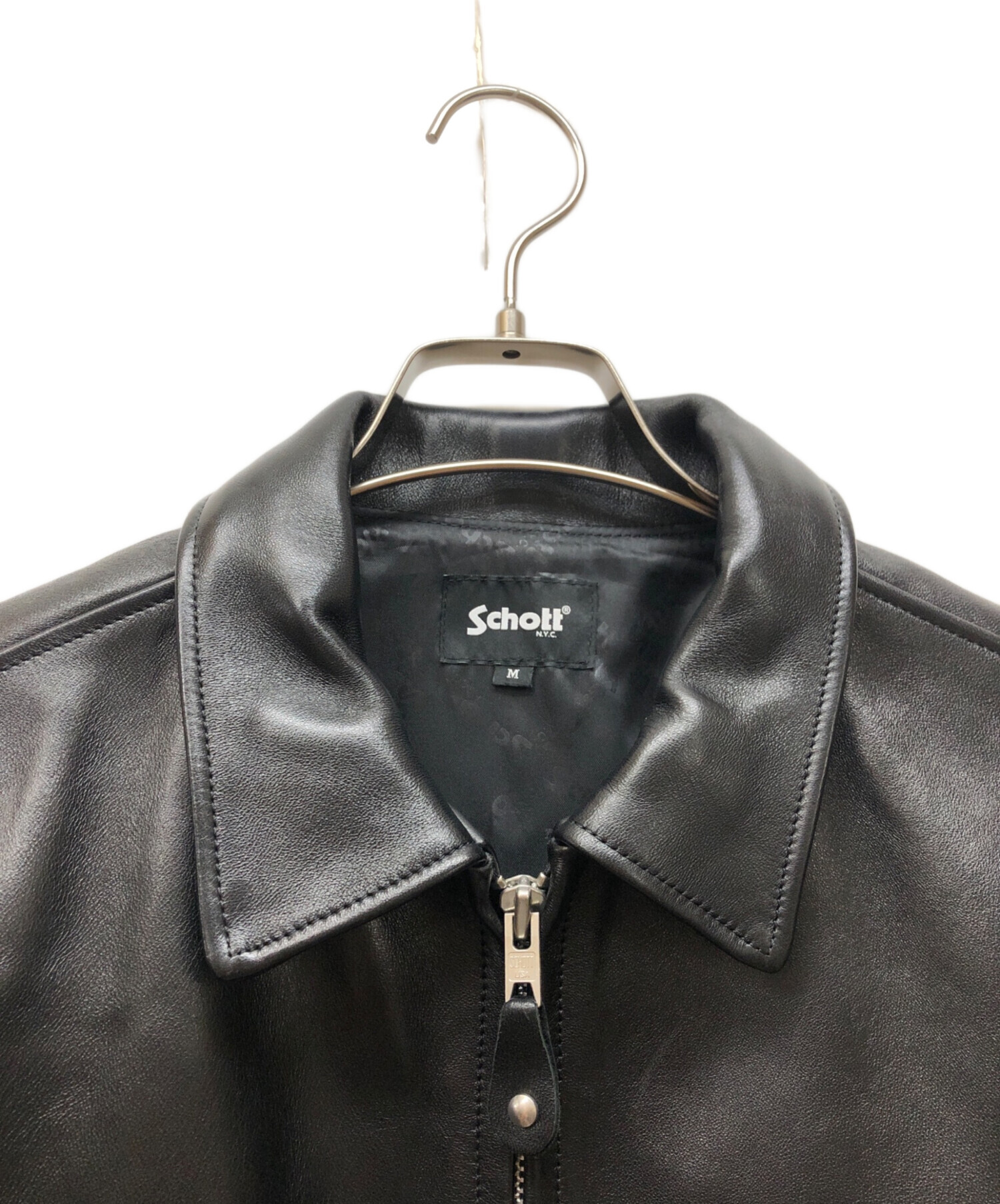 中古・古着通販】Schott (ショット) LEATHER TRACKER JACKET ブラック 