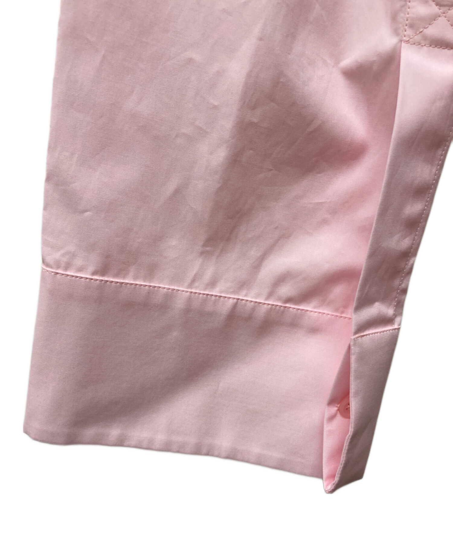 ロエベ LOEWE ブラウス 衣料品 トップス シルク レディース ピンク系 / ブルー系 【中古】 中古・古着通販】LOEWE (ロエベ) クロップシャツ ピンク サイズ:SIZE