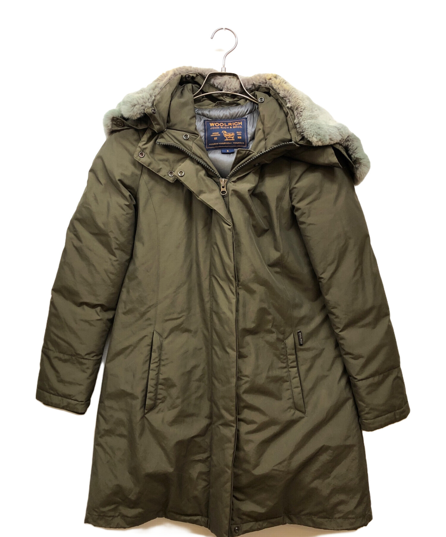 WOOLRICHウールリッチ☆BOW BRIDGEダウンコートXSラビットファー