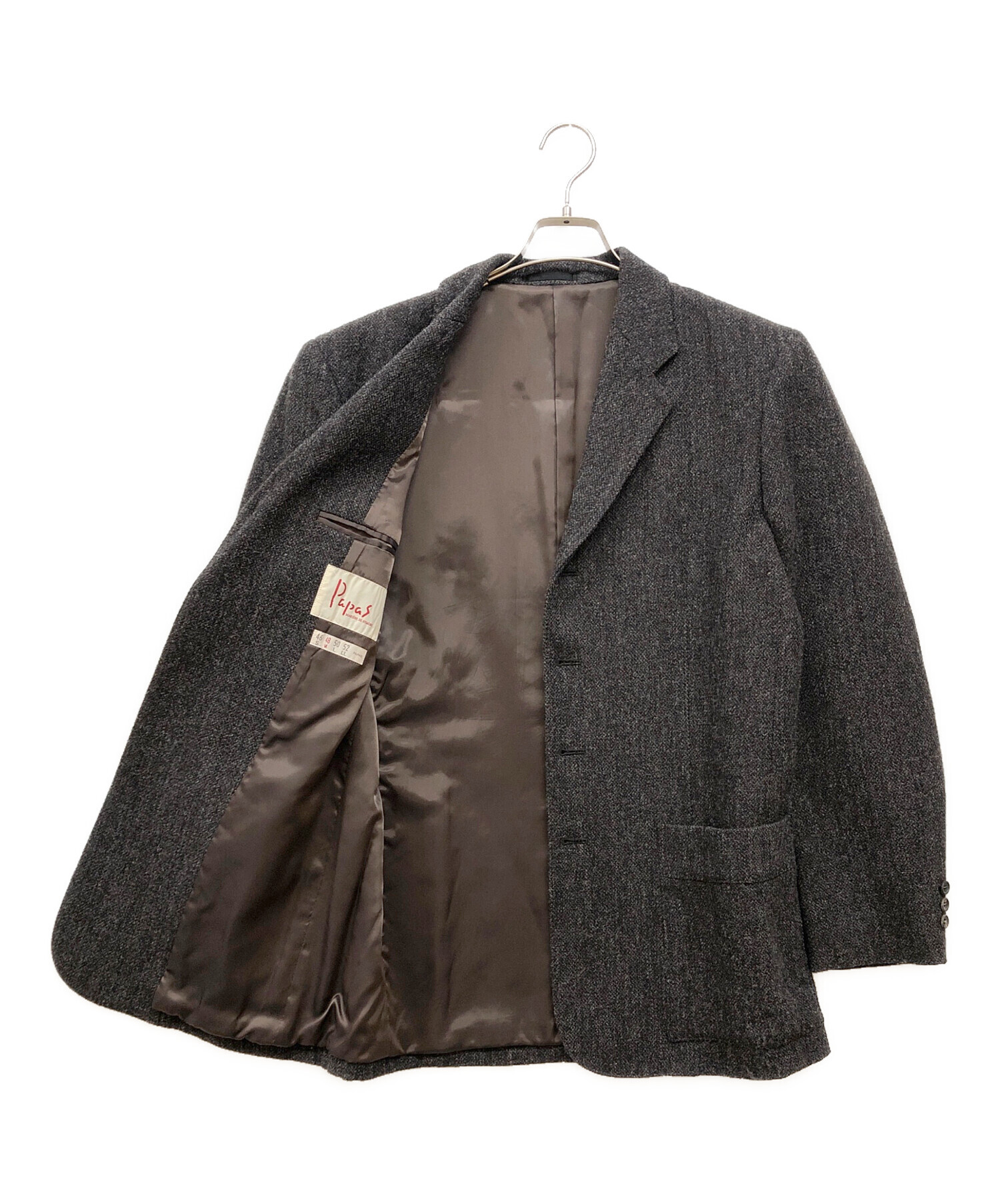 中古・古着通販】PAPAS (パパス) ツイードテーラードジャケット