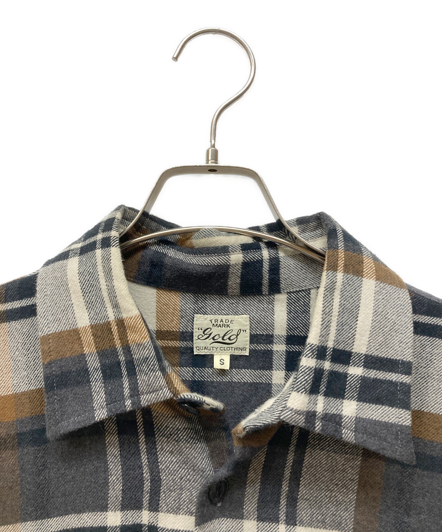 中古・古着通販】GOLD (ゴールド) NEL CHECK BIG SHIRT アイボリー