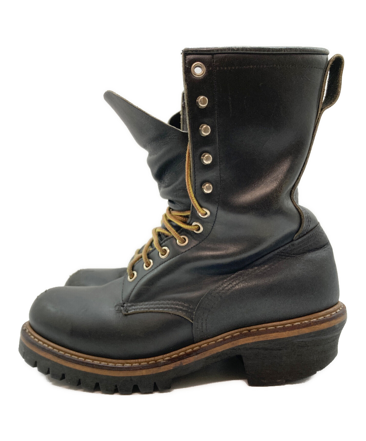 レッドウイング ロガーブーツ 中古・古着通販】RED WING (レッドウィング) ロガーブーツ ブラック