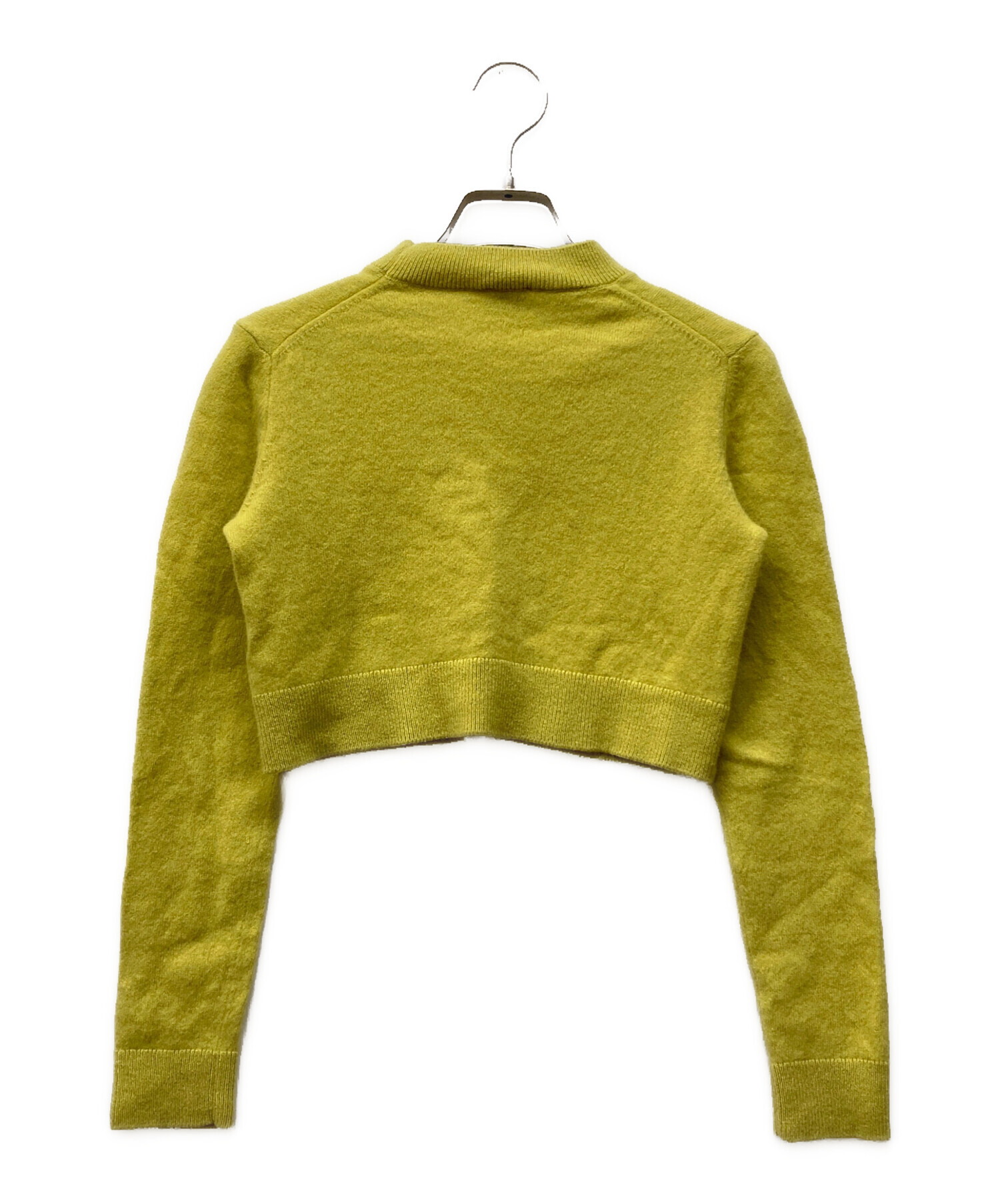 【PATOU】カシミヤ混クロップドニット 中古・古着通販】patou (パトゥ) カシミヤ混クロップドニット イエロー