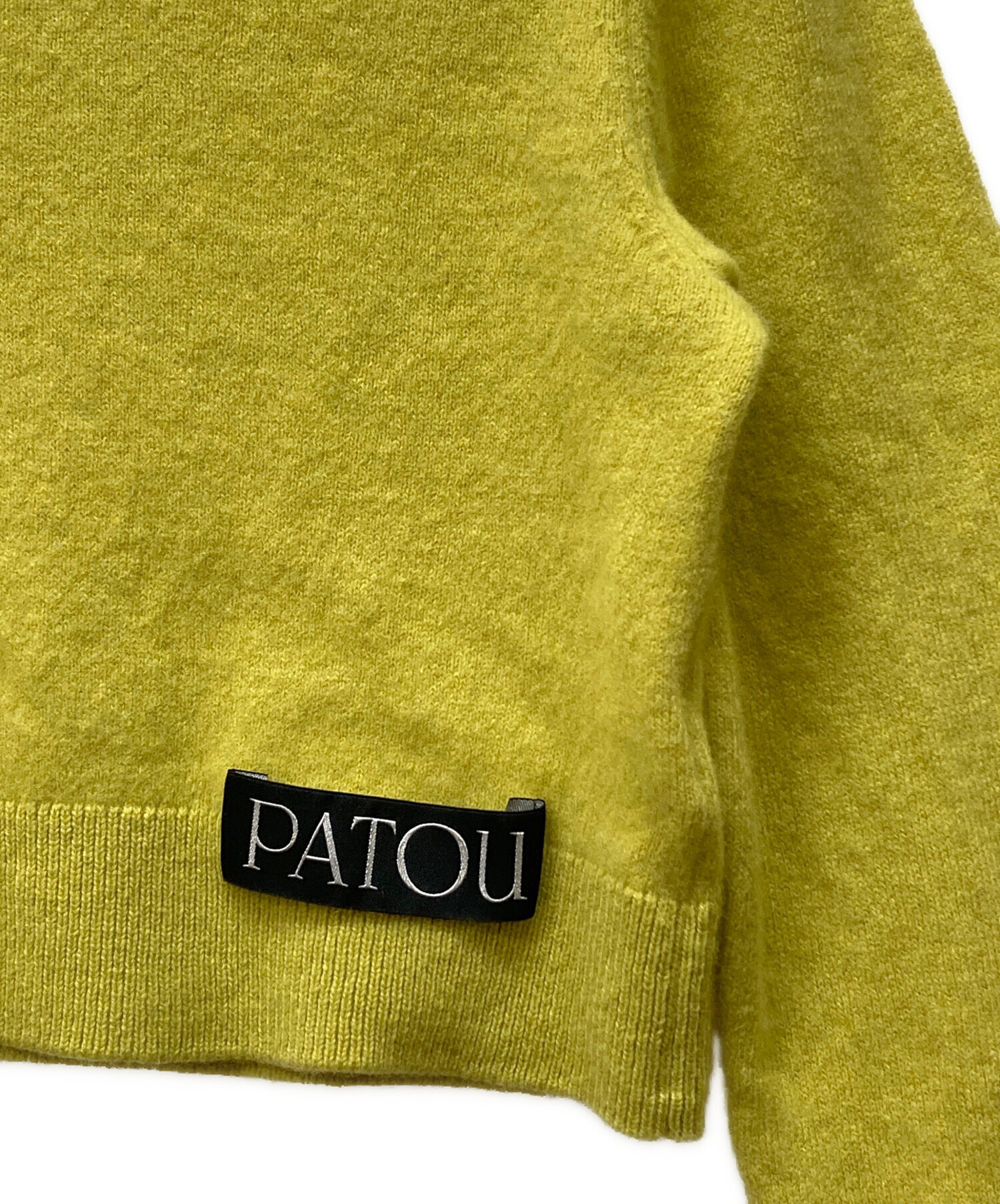 【PATOU】カシミヤ混クロップドニット 中古・古着通販】patou (パトゥ) カシミヤ混クロップドニット イエロー