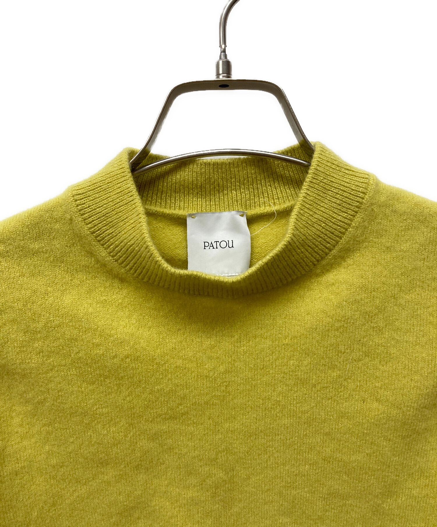中古・古着通販】patou (パトゥ) カシミヤ混クロップドニット イエロー