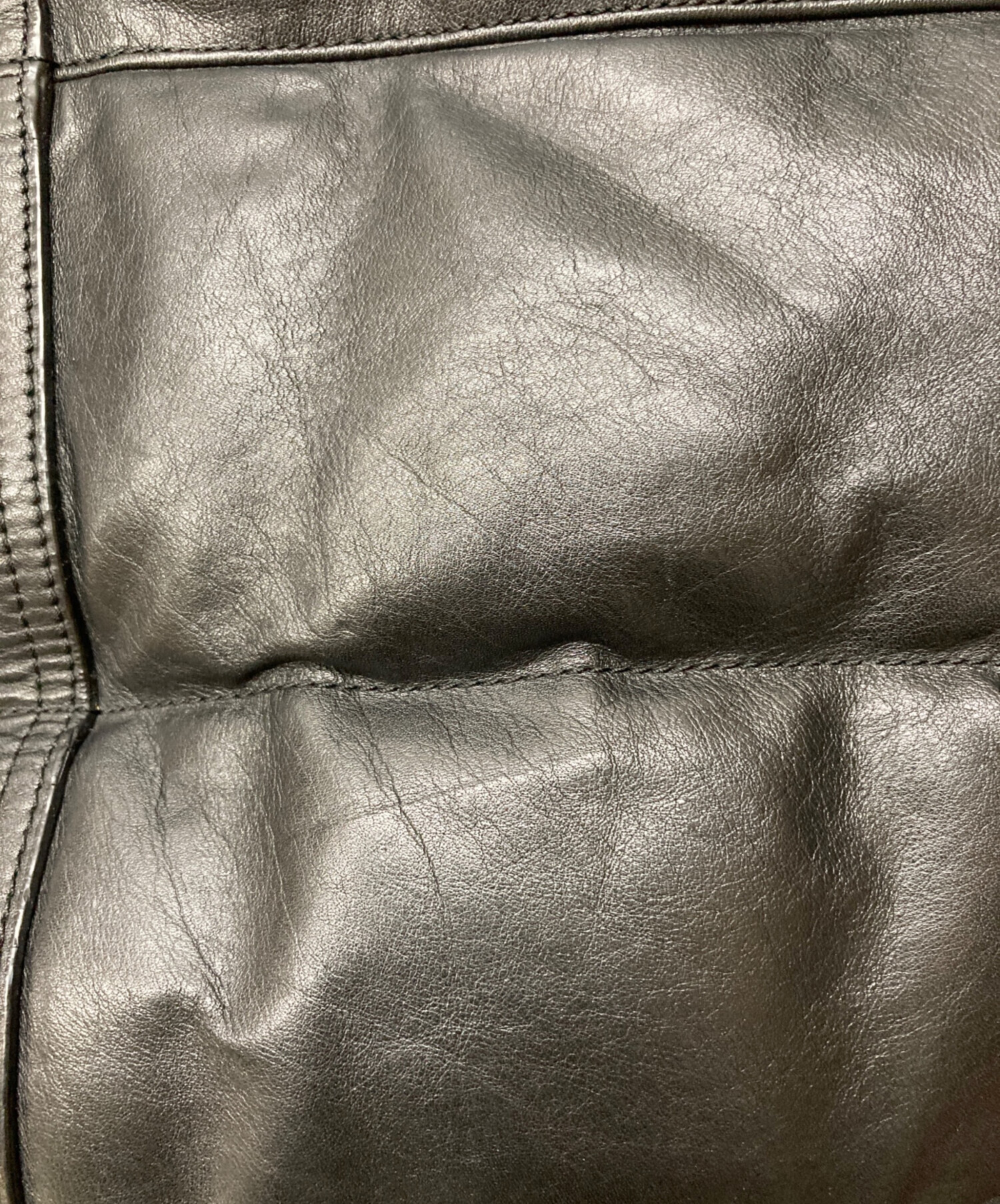 美品 COACH コーチ リアルレザー 牛革 ボリューム ダウン ジャケット 中古・古着通販】COACH (コーチ) レザーダウンジャケット ブラック