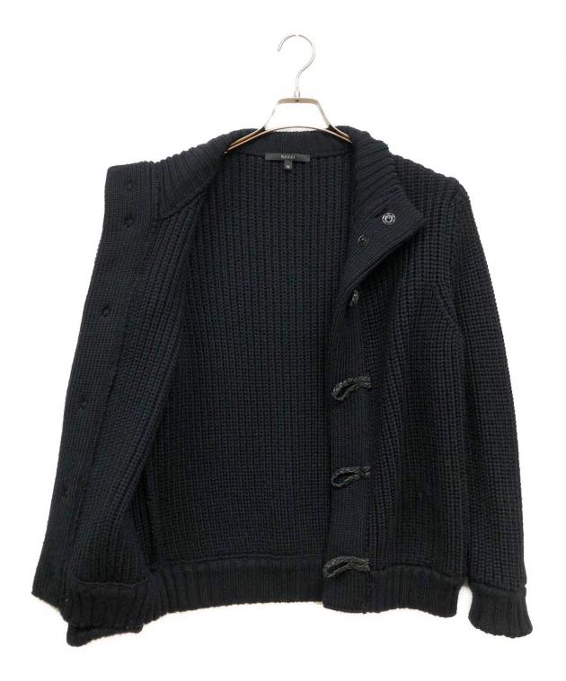 【美品】GUCCI ニットカーディガン XS 黒 ブラック　グッチ　ラパンファー 美品】GUCCI ニットカーディガン XS 黒 ブラック グッチ ラパン