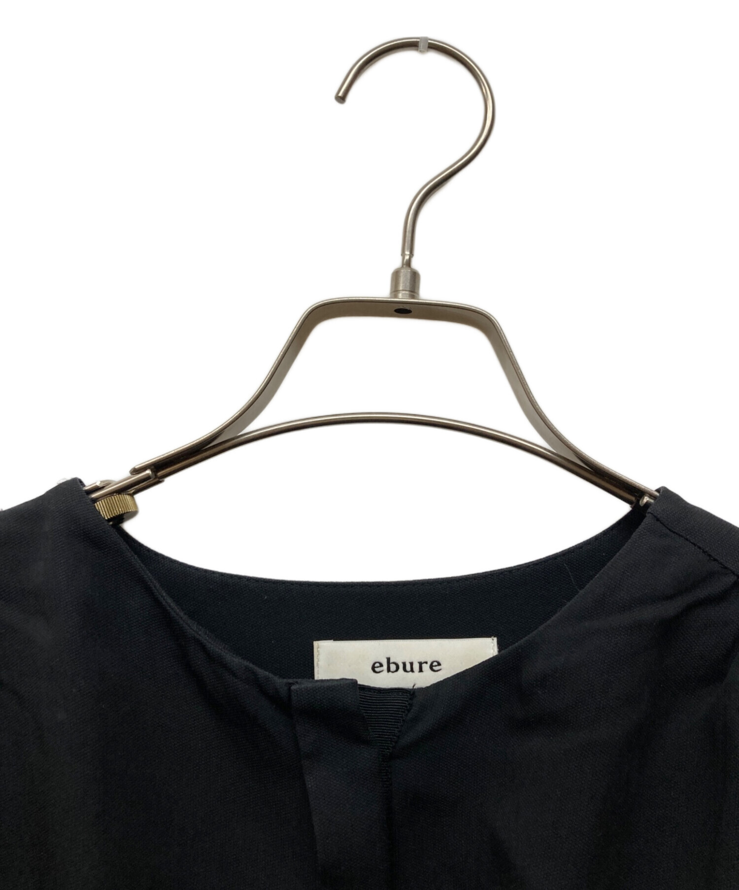 中古・古着通販】EBURE (エブール) ペプラムブラウス ブラック サイズ 